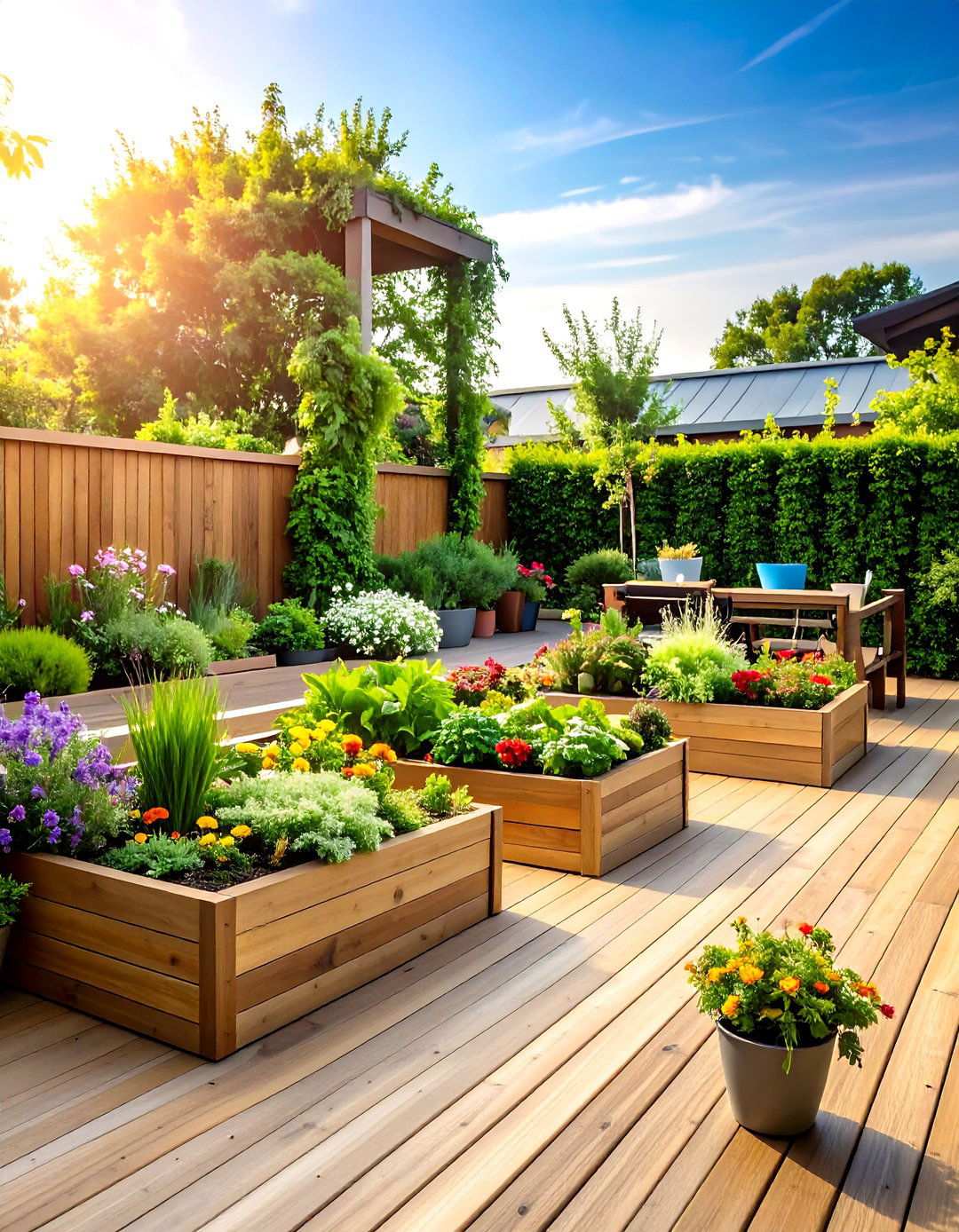 Garden Integration Design - 24 Mobile Home Deck Ideas