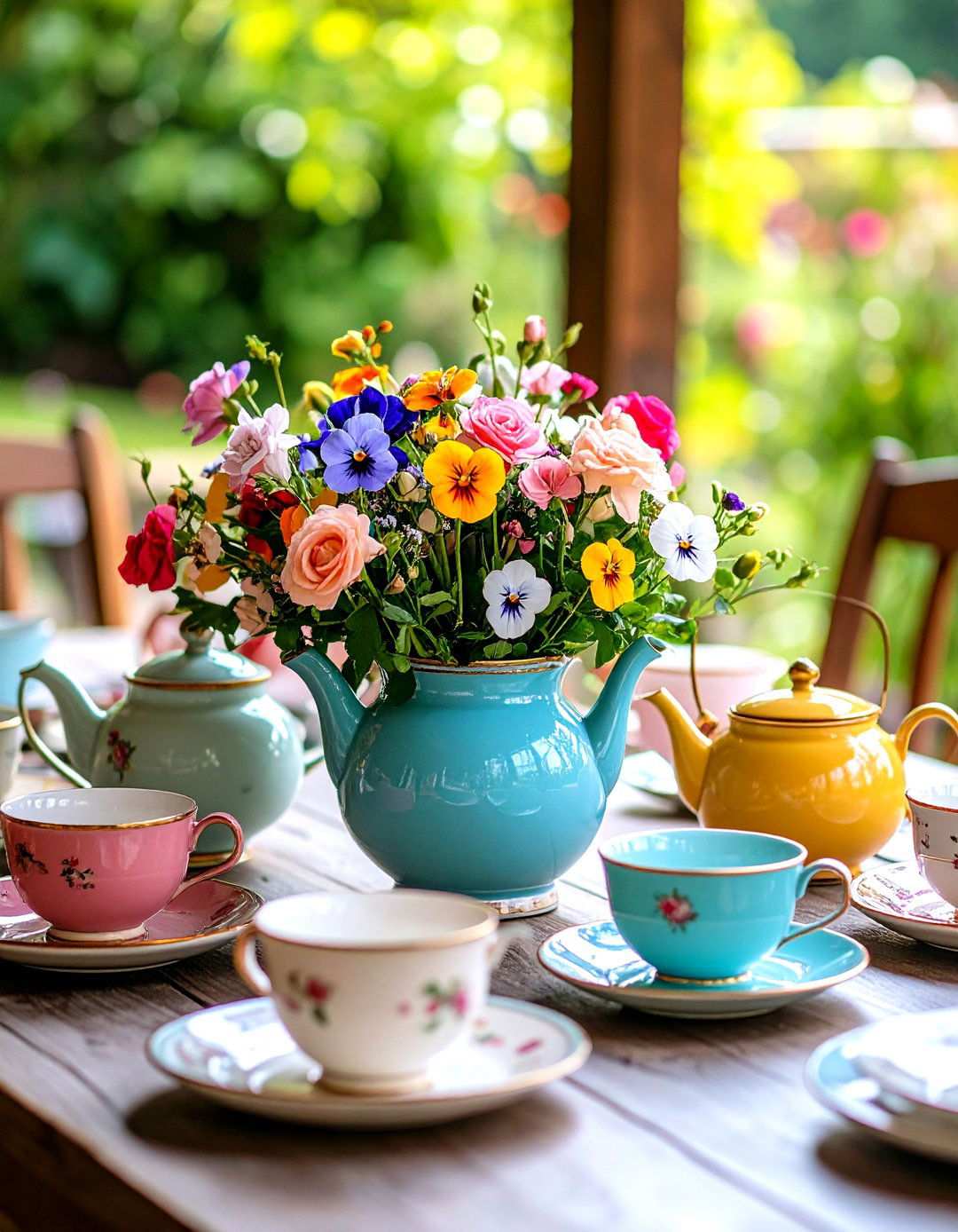 Garden Party Tea Settings - 24 Rehearsal Dinner Centerpiece Ideas