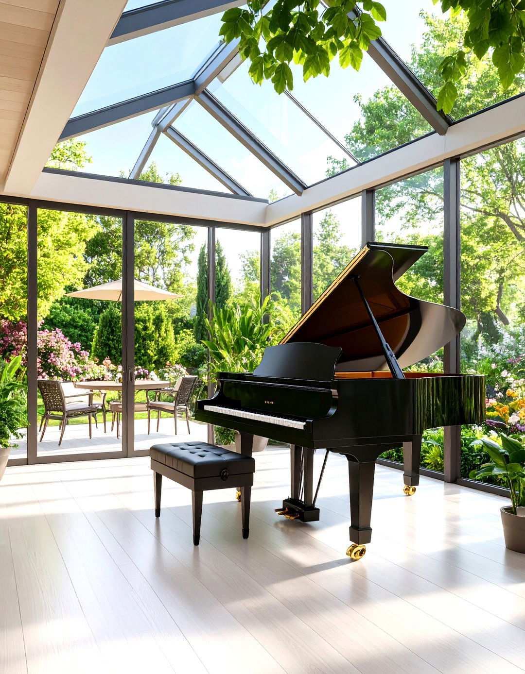 Garden Room Piano Conservatory Extension - 24 Piano Room Ideas