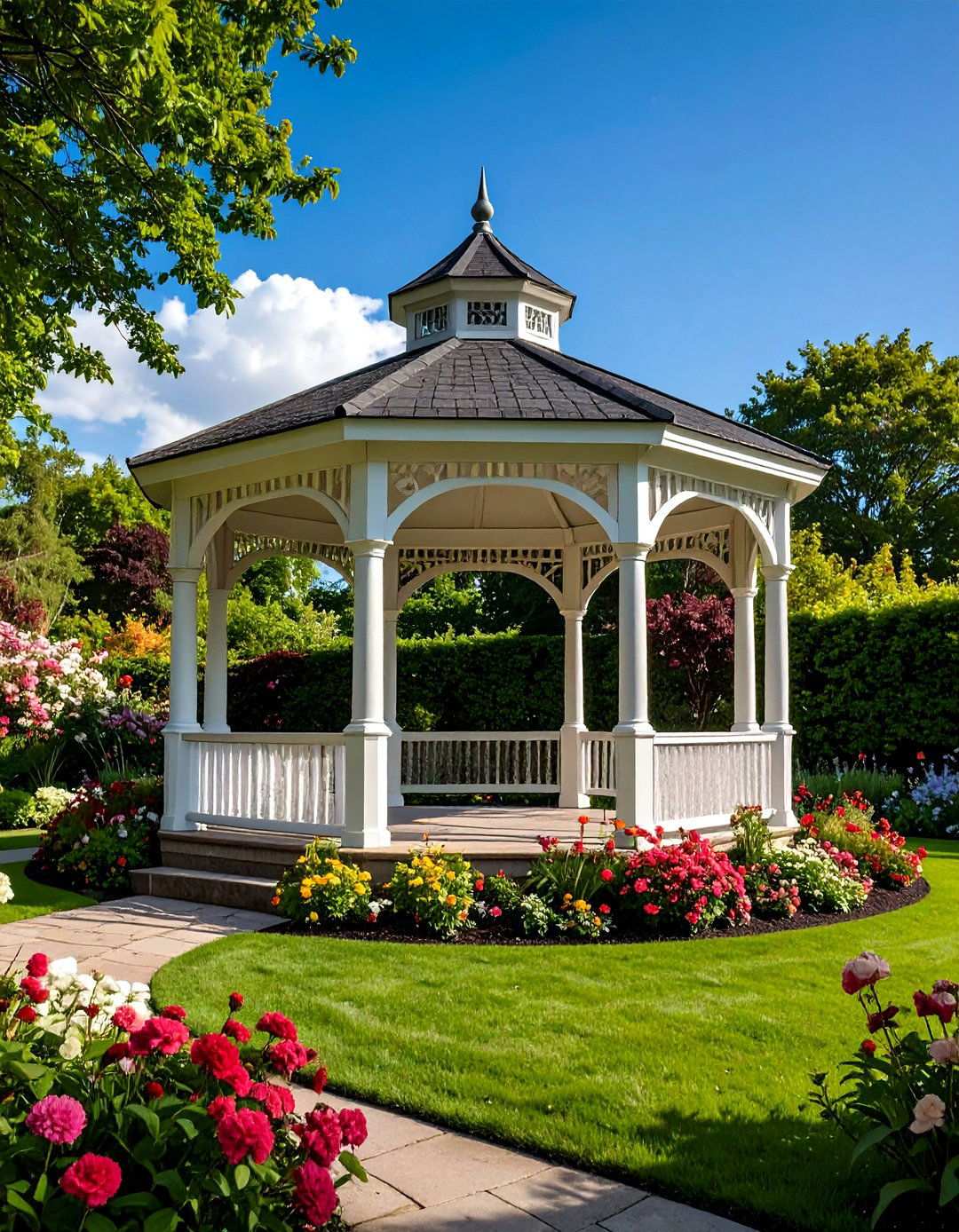 Gazebo Style Octagonal Pavilion with Classic Appeal - 24 Outdoor Pavilion Ideas