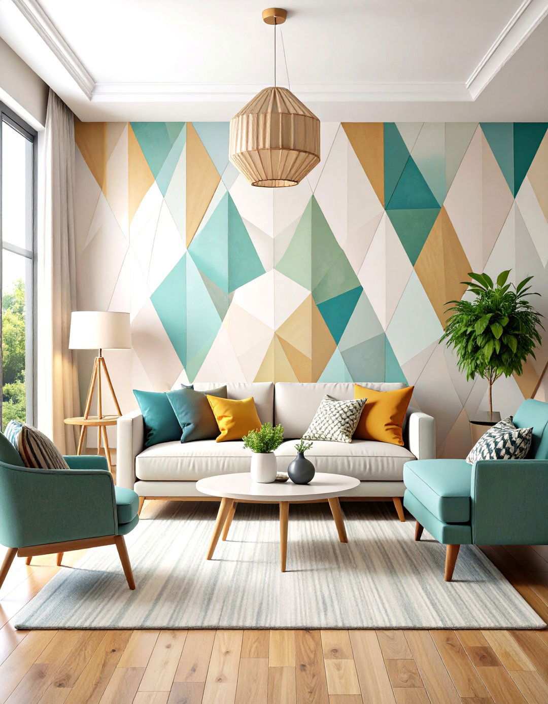 Geometric Abstract Wall Murals - 24 Wall Mural Ideas