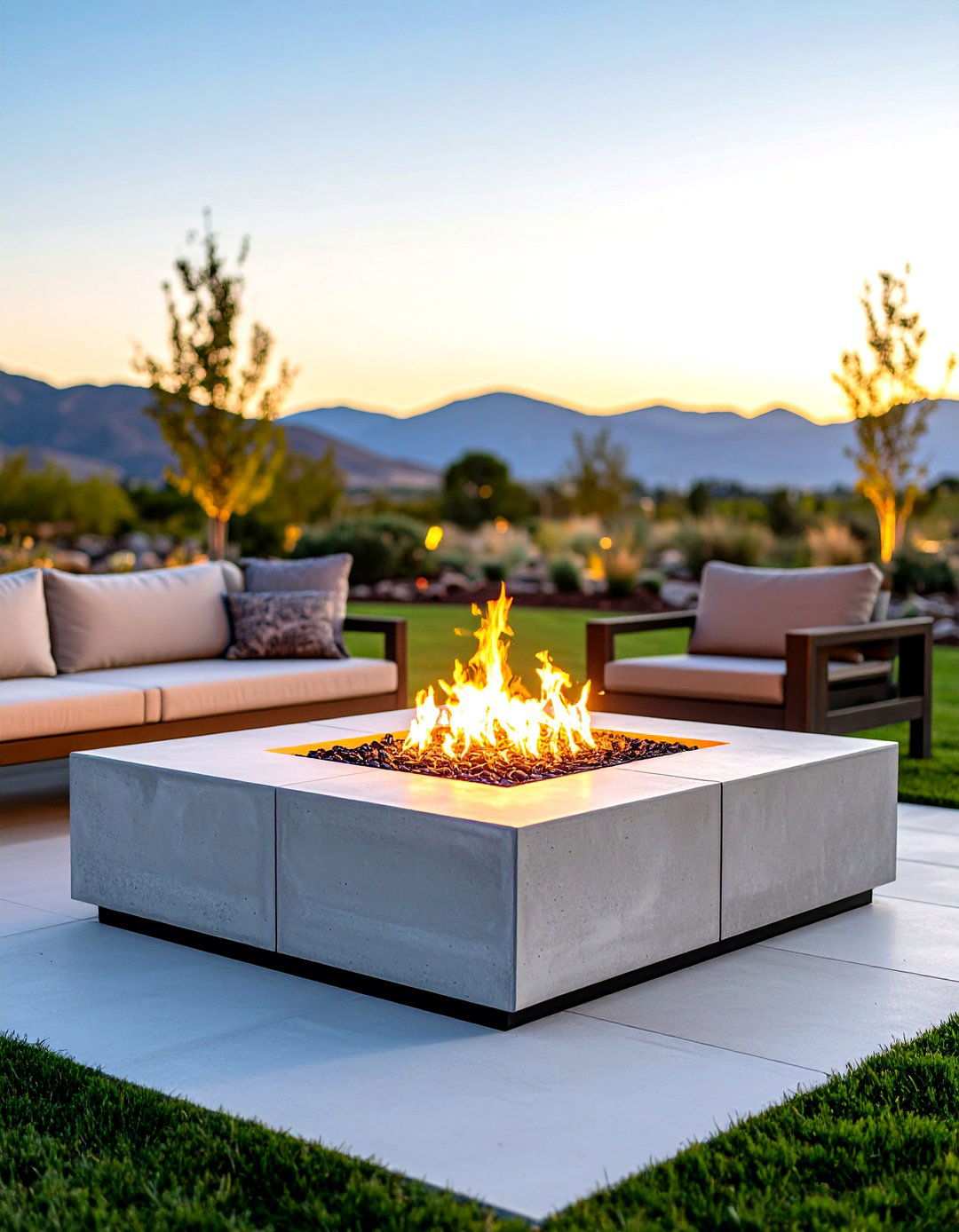 Geometric Concrete Block Fire Pit - 24 Stone Fire Pit Ideas