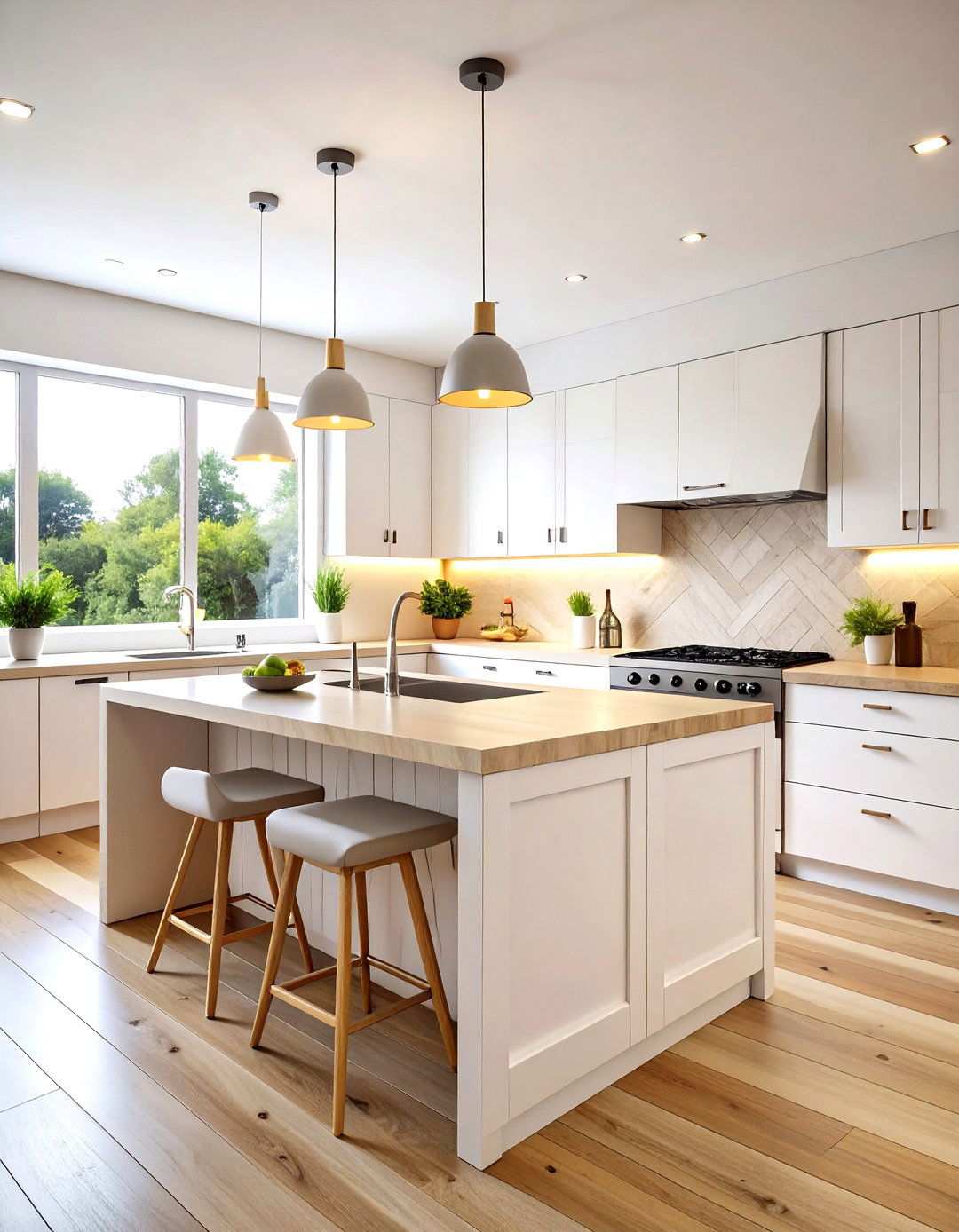 Geometric Cutout Modern Art Shiplap - 24 Shiplap Kitchen Island Ideas