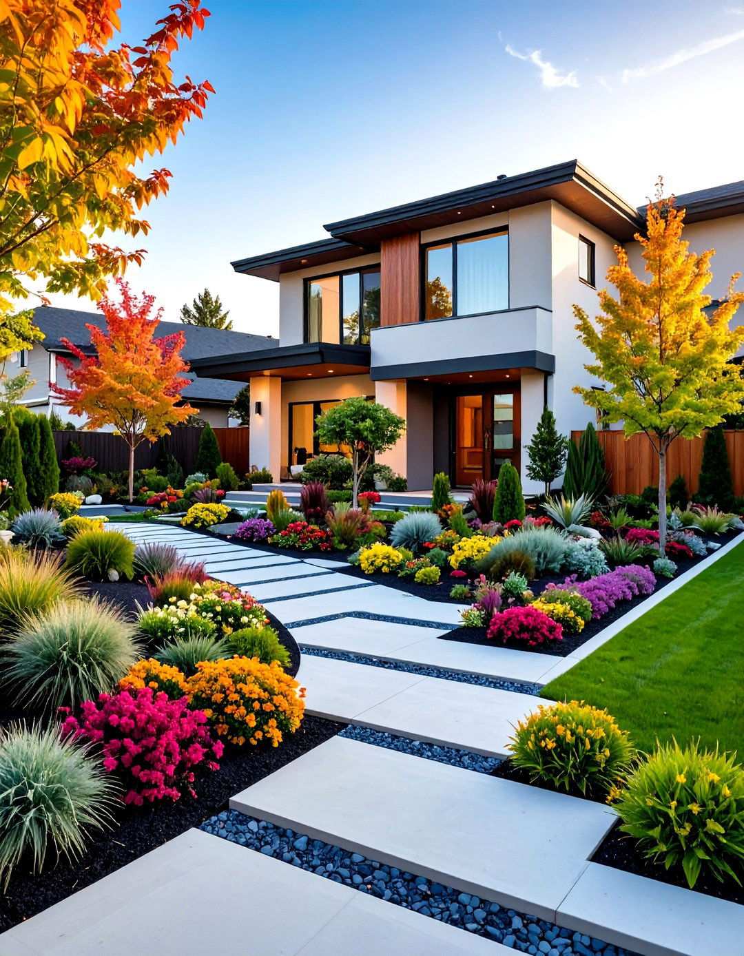 Geometric Landscape Integration - 24 Minimalist House Exterior Ideas