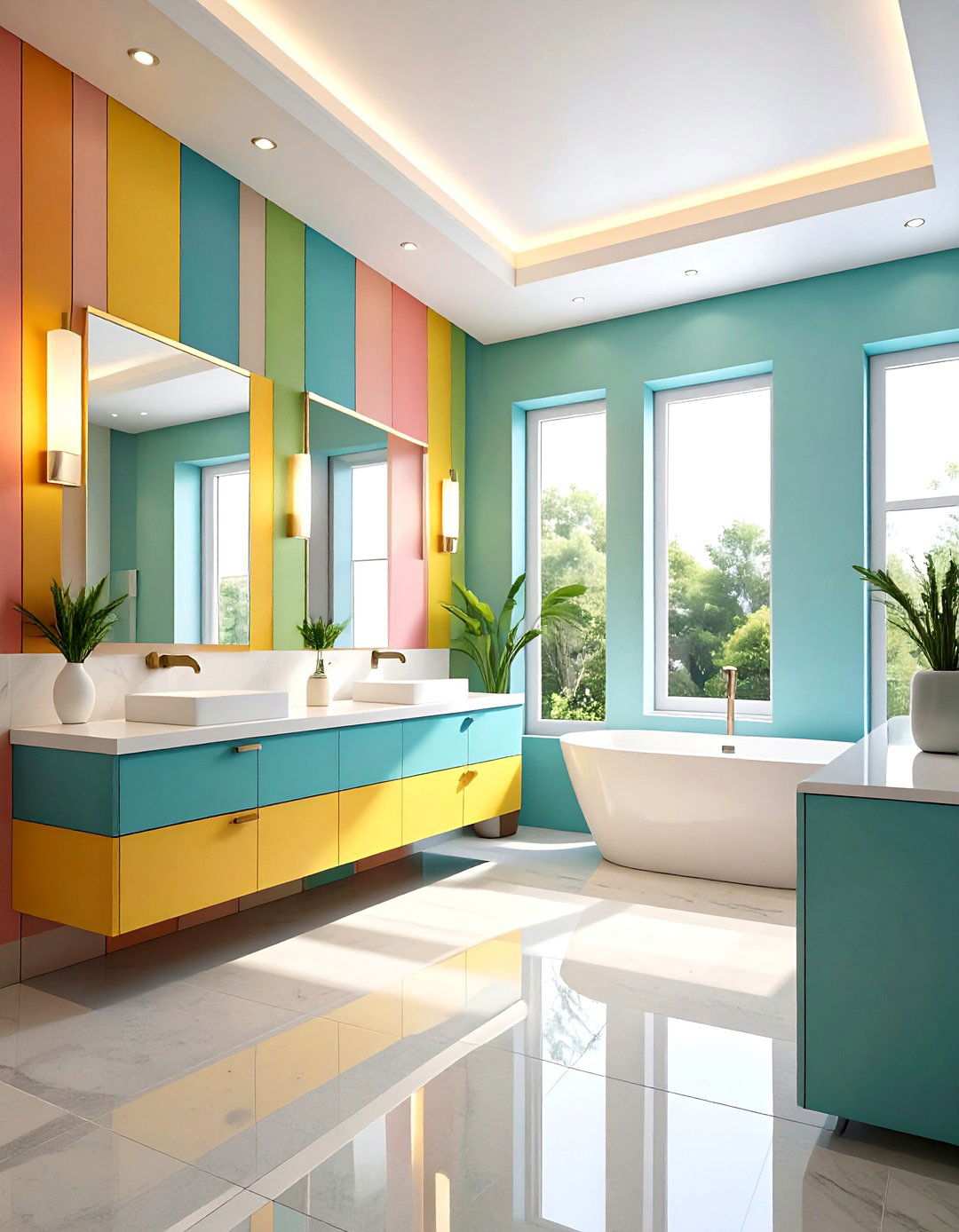 Geometric Panel Pattern Modern - 24 Powder Room Wainscoting Ideas
