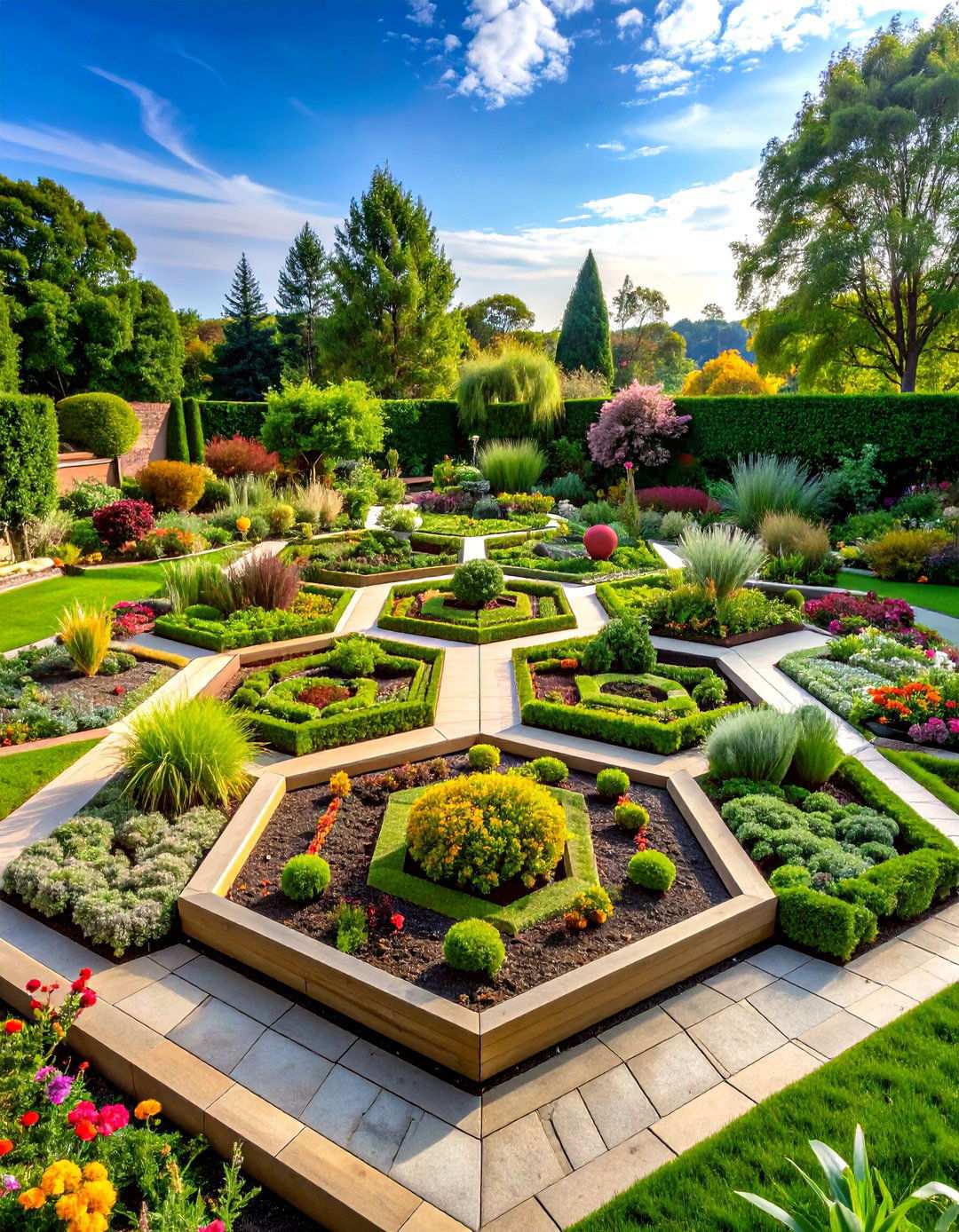 Geometric Pattern Garden - 24 School Garden Ideas