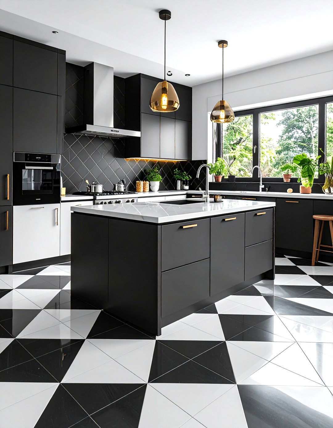 Geometric Pattern Kitchen Floor Tiles - 24 Kitchen Floor Tile Ideas
