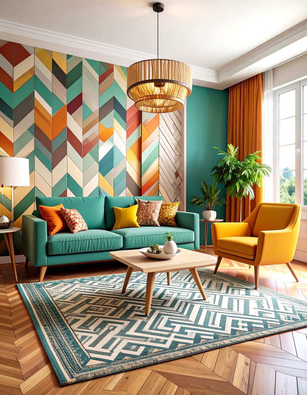 Geometric Pattern Living Room - 24 Southwestern Living Room Ideas