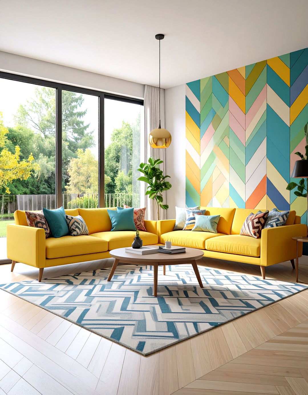 Geometric Pattern Sliding Panels - 24 Sliding Door Curtain Ideas