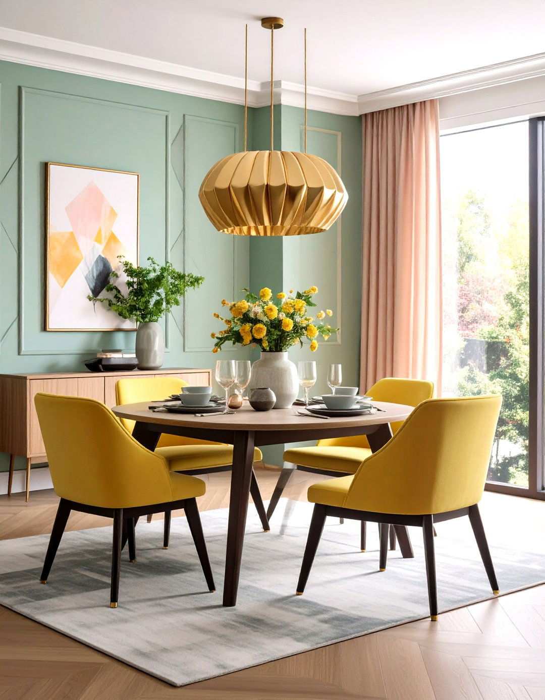 Geometric Pattern Wainscoting in Modern Dining Areas - 24 Wainscoting Ideas