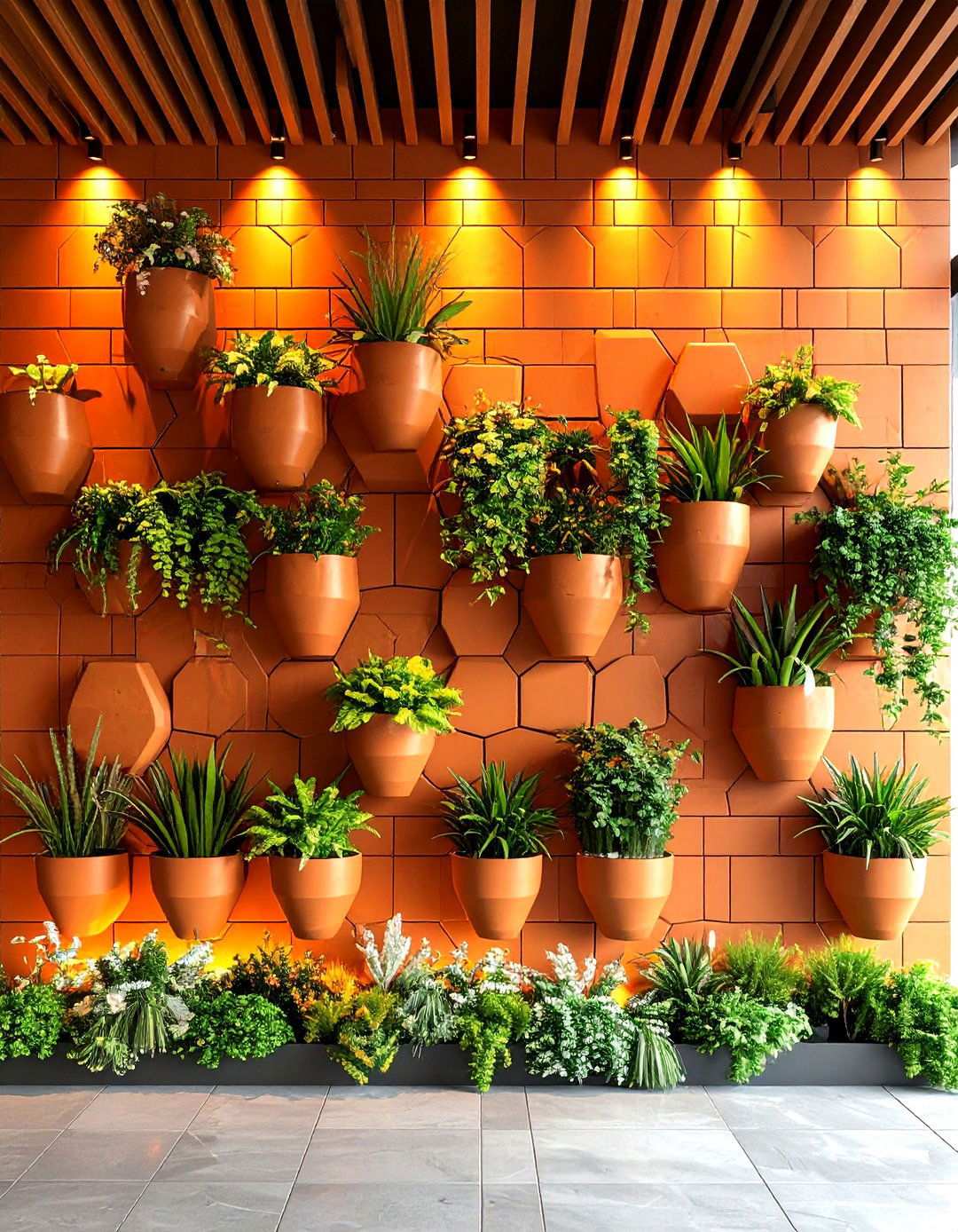 Geometric Terracotta Wall Installations - 24 Terracotta Wedding Décor Ideas
