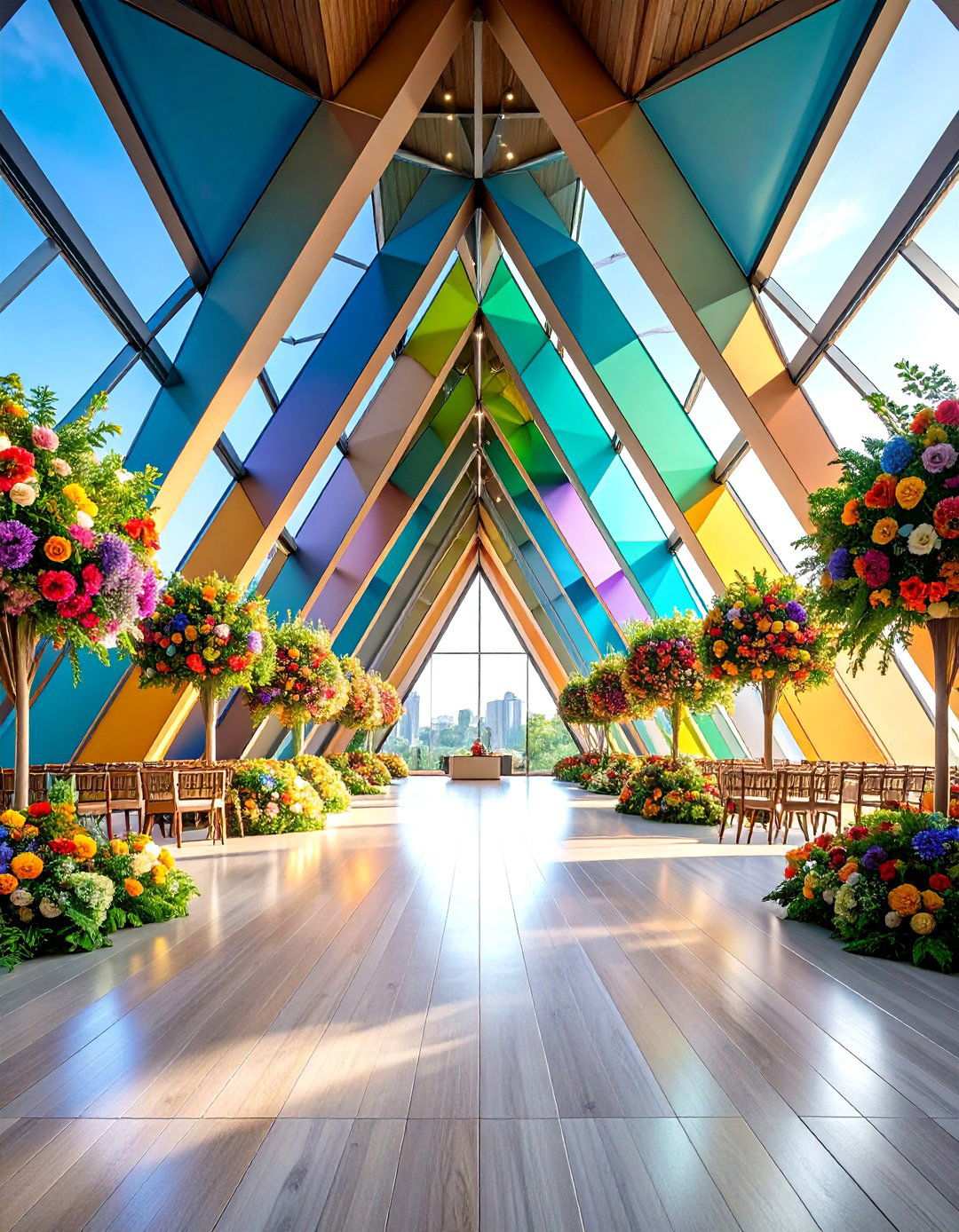 Geometric Triangle Structures - 24 Wedding Backdrop Ideas