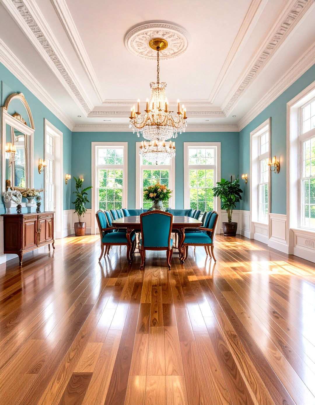Georgian Colonial Open Floor Plan with Formal Elements - 24 Open Floor Plan Ideas