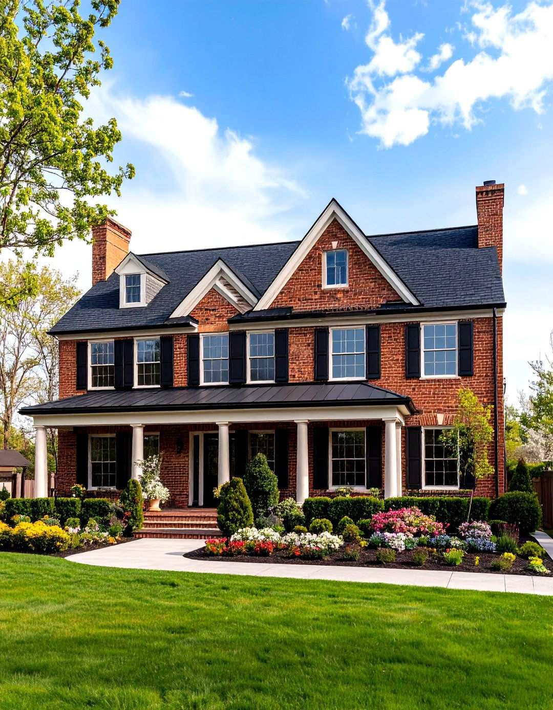 Georgian Revival Formality - 24 houses with black roofs