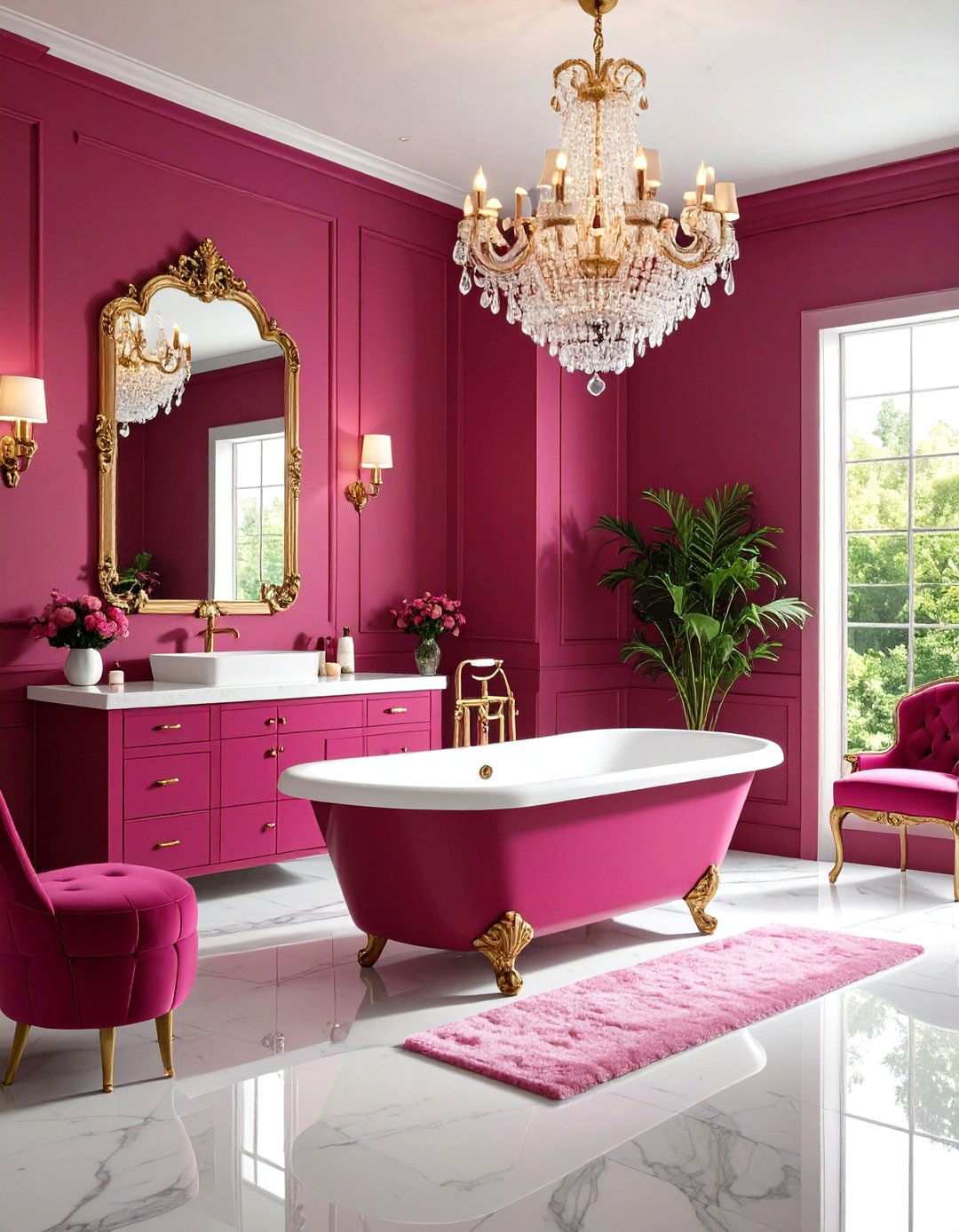 Glamorous Magenta Diva - 24 Purple Bathroom Ideas