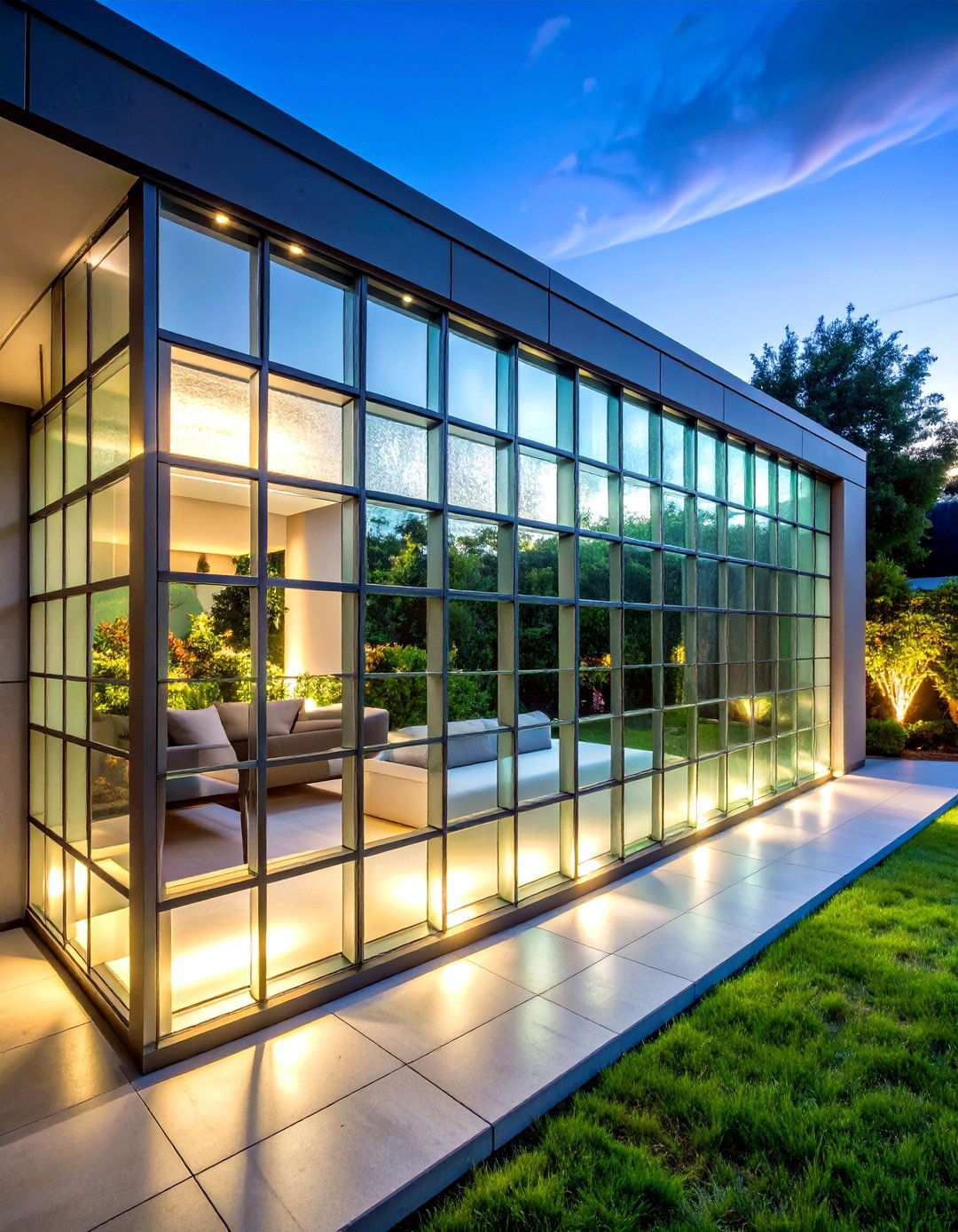 Glass Block Contemporary Walls - 24 Patio Wall Ideas