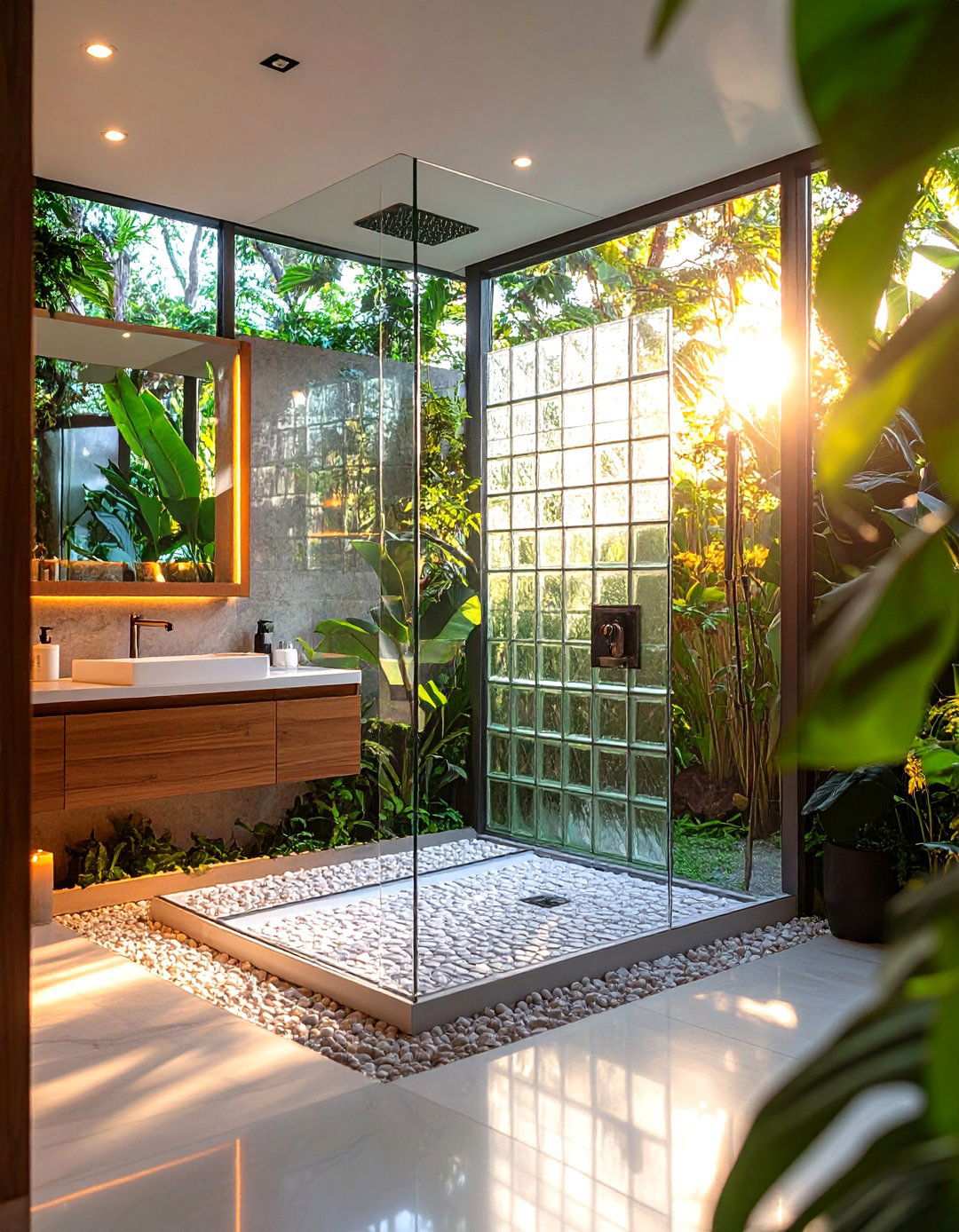 Glass Block Privacy Walls - 24 Modern Shower Ideas