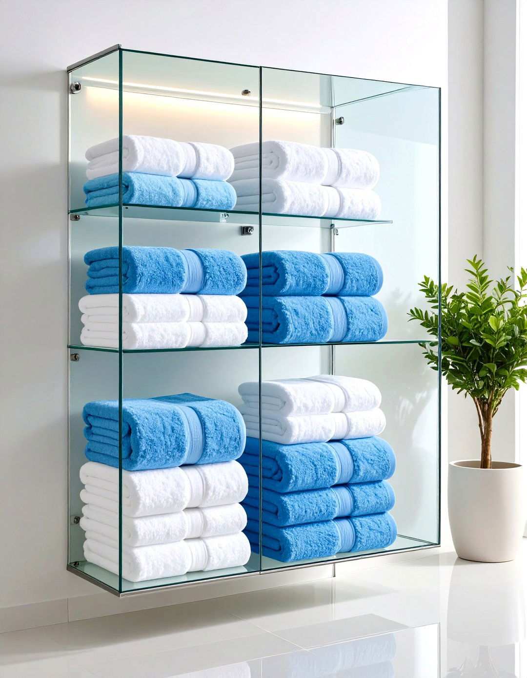 Glass Cabinet Display - 24 Towel Storage Ideas
