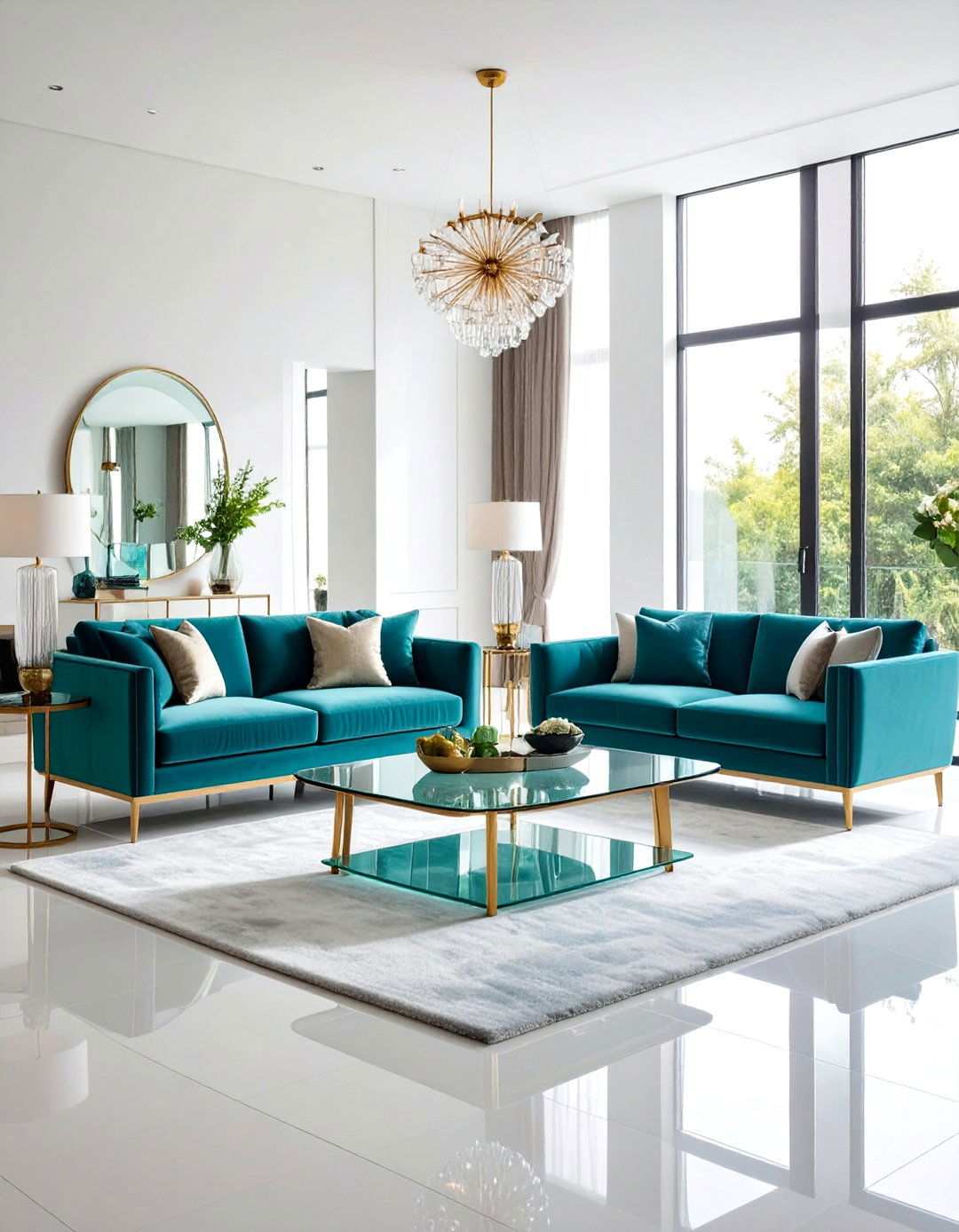 Glass Element Living Room - 24 Transitional Living Room Ideas