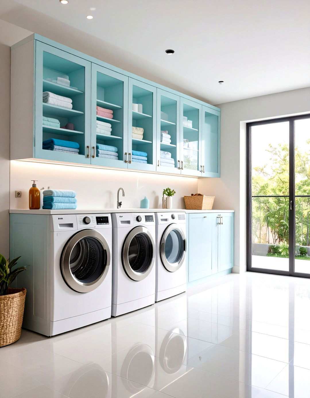 Glass Front Display Cabinets - 24 Laundry Room Cabinet Ideas