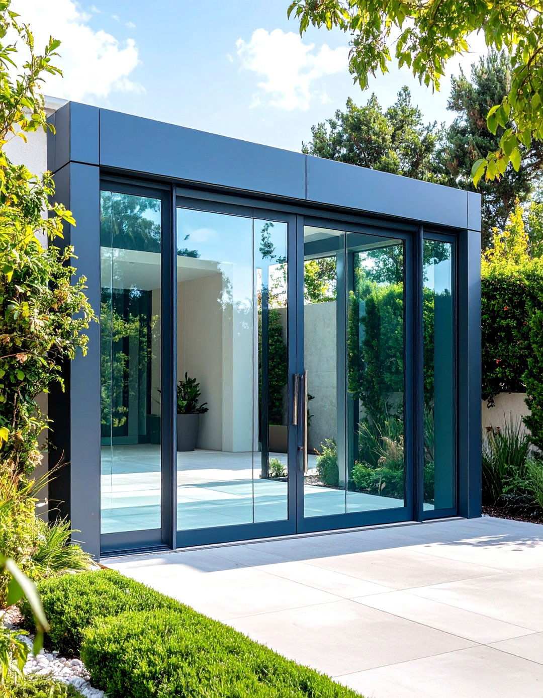 Glass Panel Contemporary Gate - 24 Japanese Garden Gate Design Ideas
