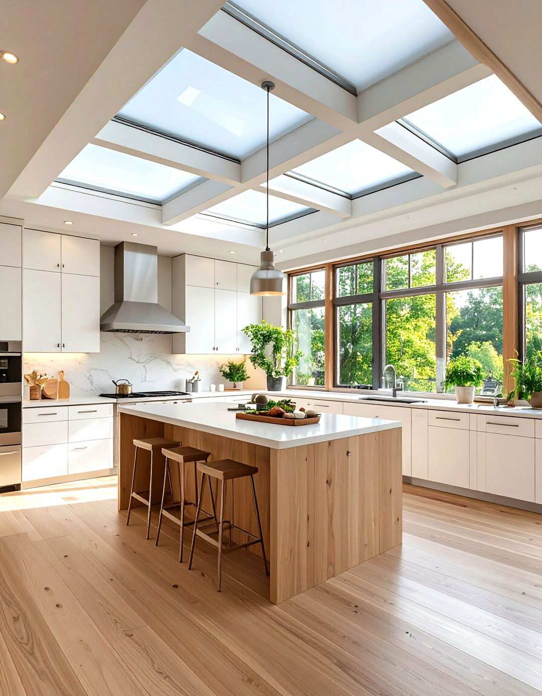 Glass Panel Reverse Tray Modern Kitchen - 24 Reverse Tray Ceiling Ideas