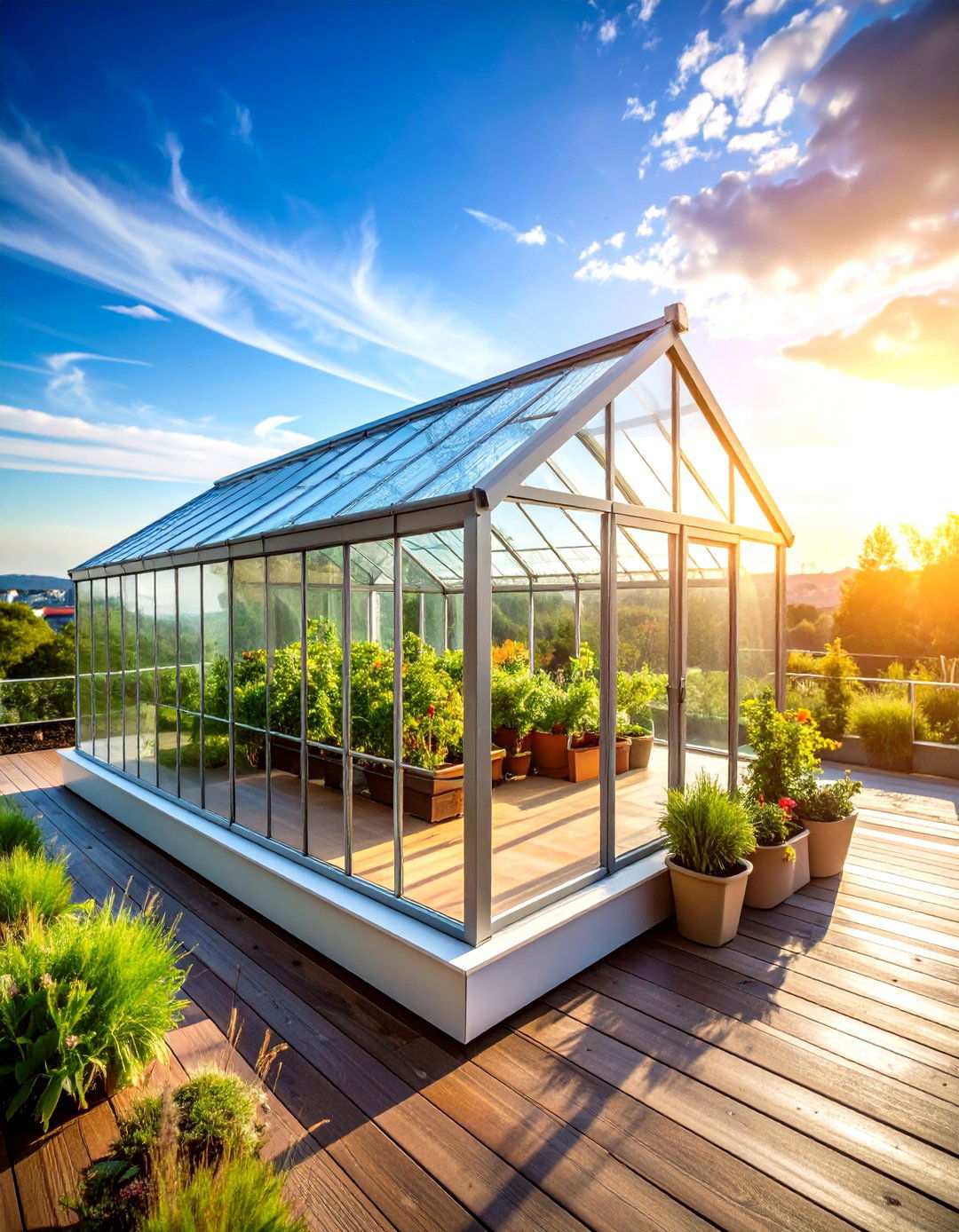 Glass Panel Rooftop Greenhouse Design - 24 Rooftop Greenhouse Ideas