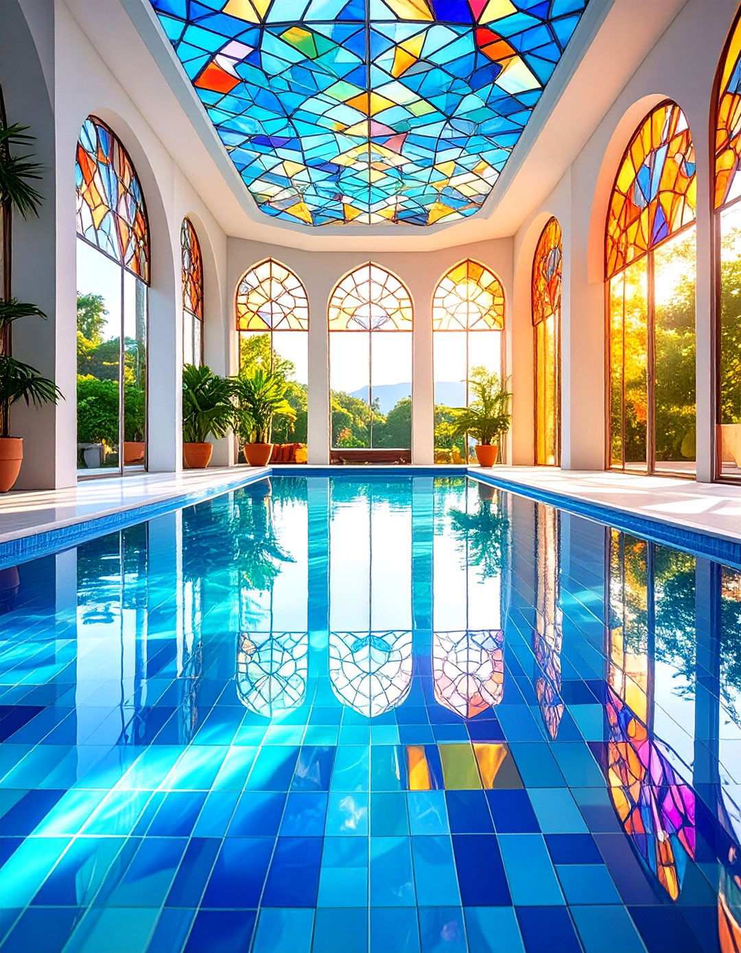Glass Tile Mosaic Patterns - 24 Pool Decor Ideas