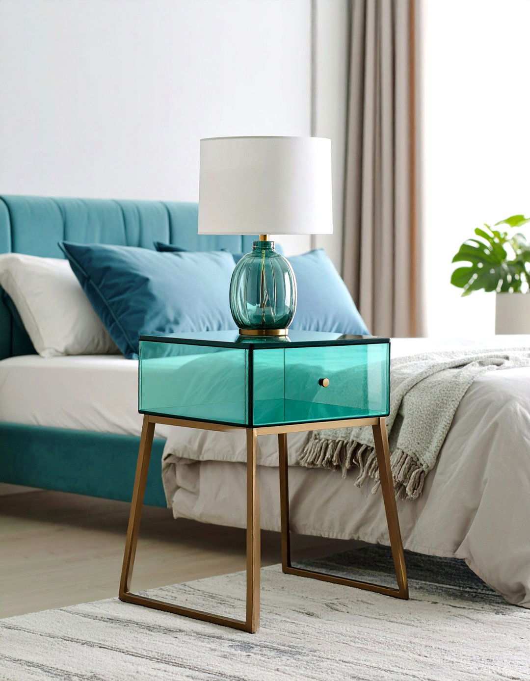 Glass Top Contemporary Nightstand - 24 Nightstand Ideas