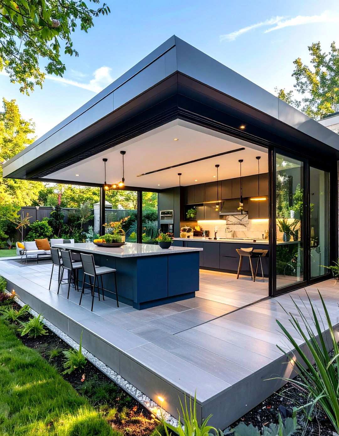 Glass Veranda Extension - 24 Outdoor Kitchen Roof Ideas