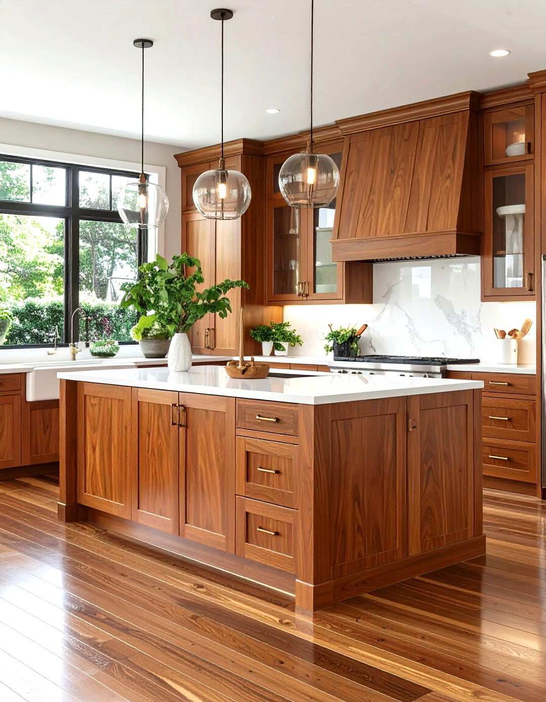 Glazed Cherry Cabinet Finish Techniques - 24 Natural Cherry Kitchen Cabinets