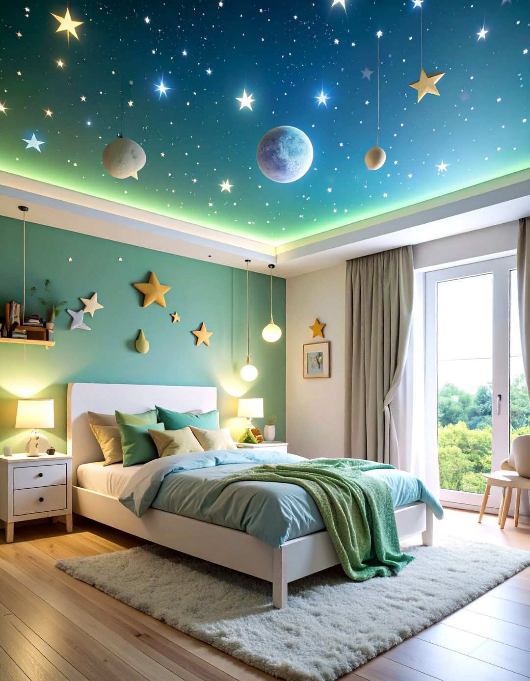 Glow in the Dark Galaxy Bedroom - 24 Space-themed Room Ideas