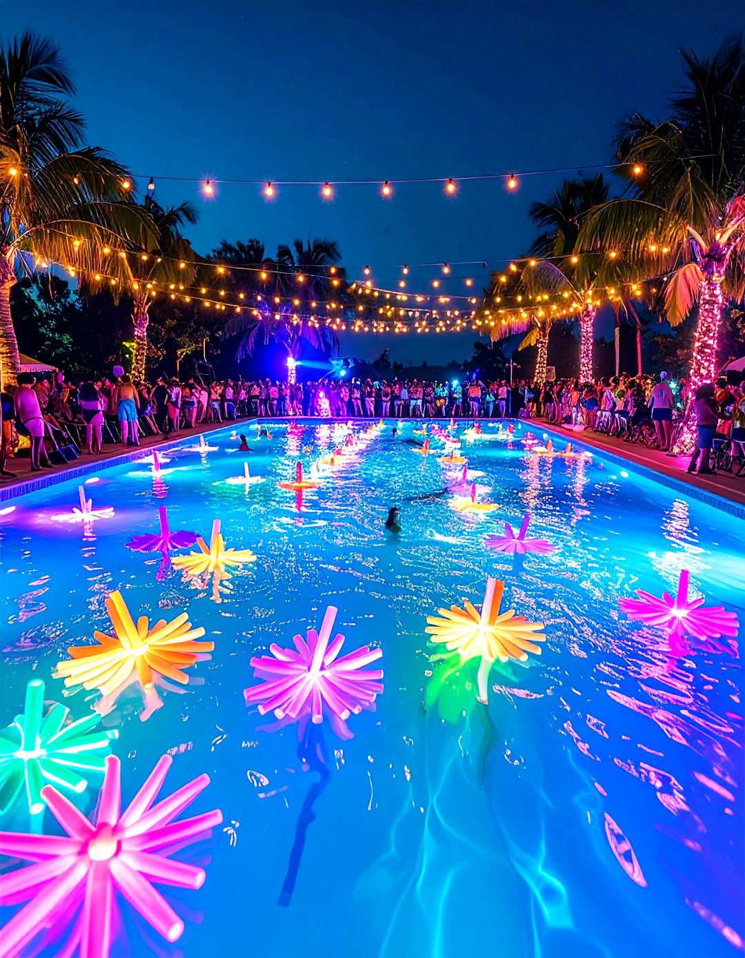 Glow Stick Pool Rave Experience - 24 Pool Party Ideas