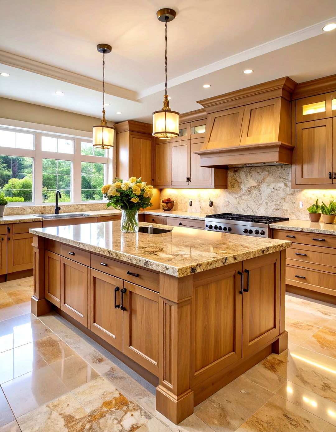 Golden Honey Granite Designs - 24 what color countertops go with oak cabinets