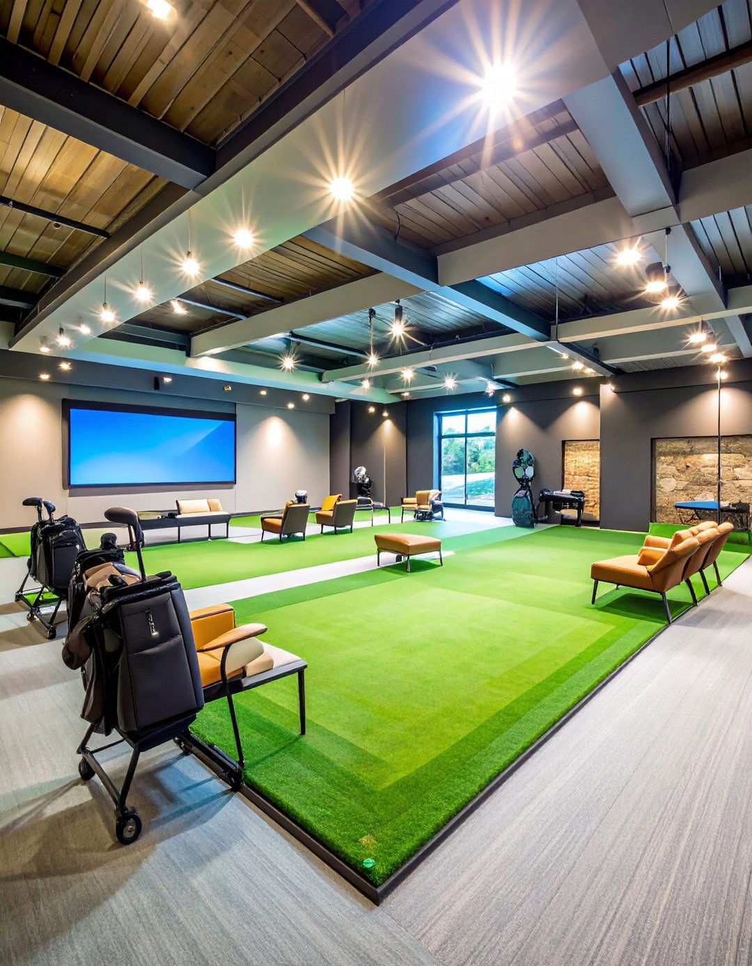 Golf Simulator Setup - 24 Man Cave Design Ideas