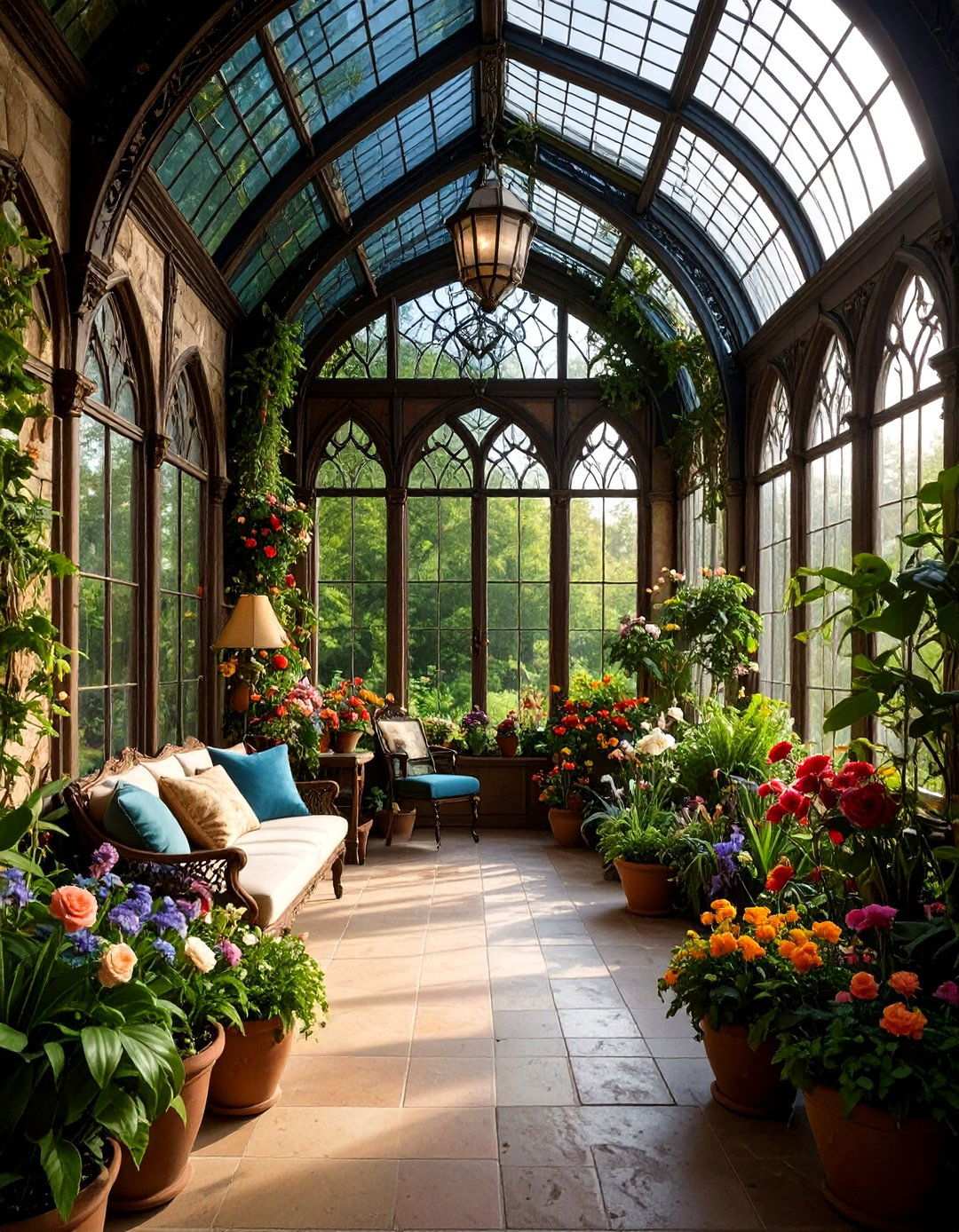 Gothic Arched Glass Conservatory Style - 24 Victorian Sunroom Ideas