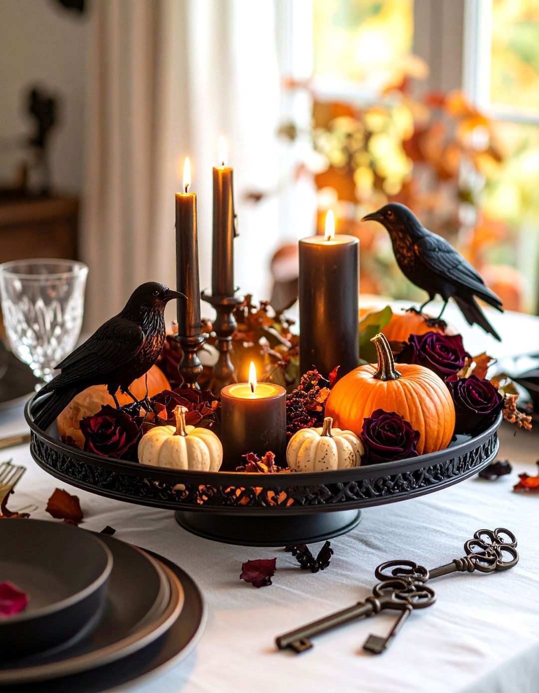 Gothic Halloween Seasonal Tray - 24 Tray Decor Ideas