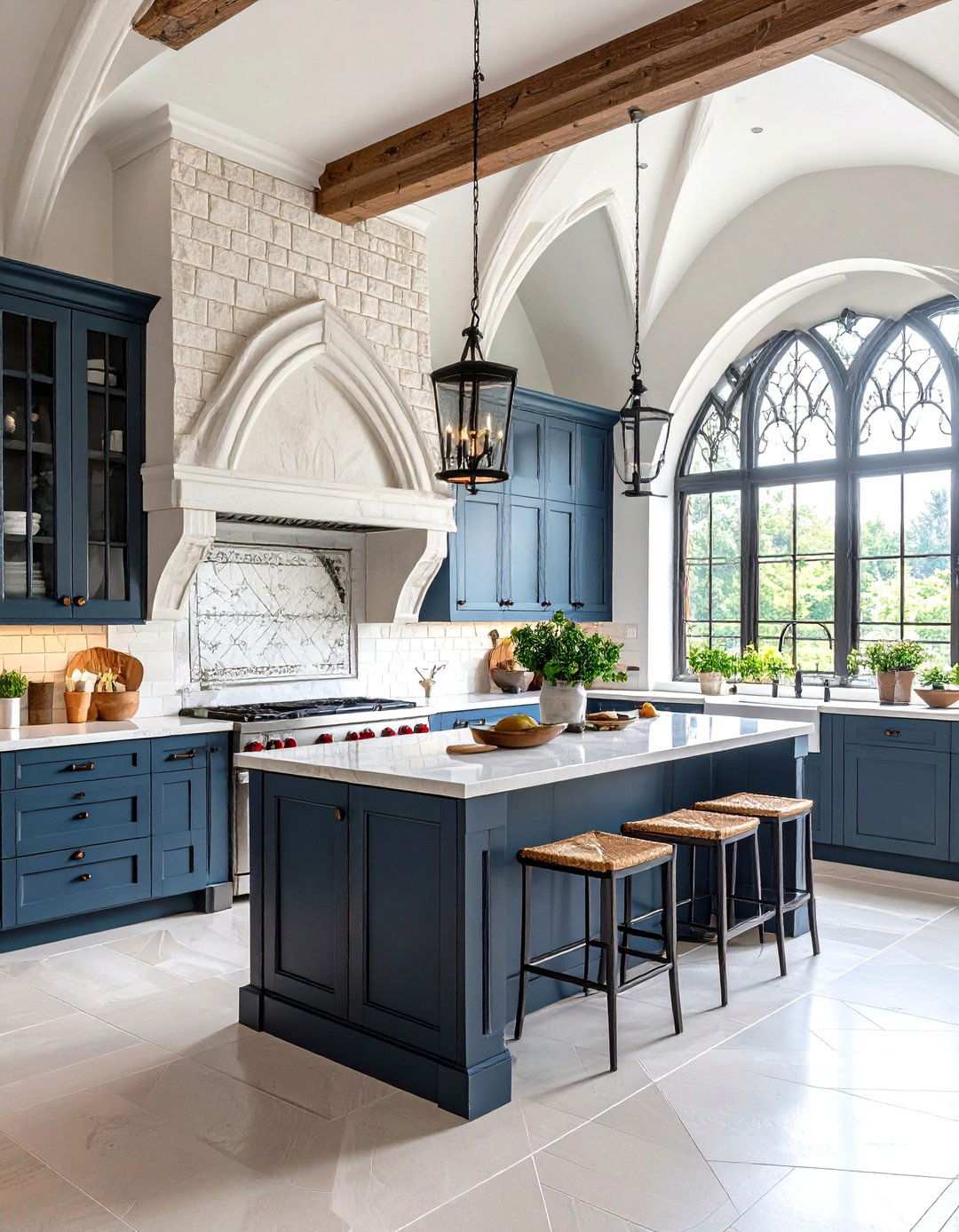 Gothic Revival Kitchen Fireplace - 24 Kitchens With Fireplaces