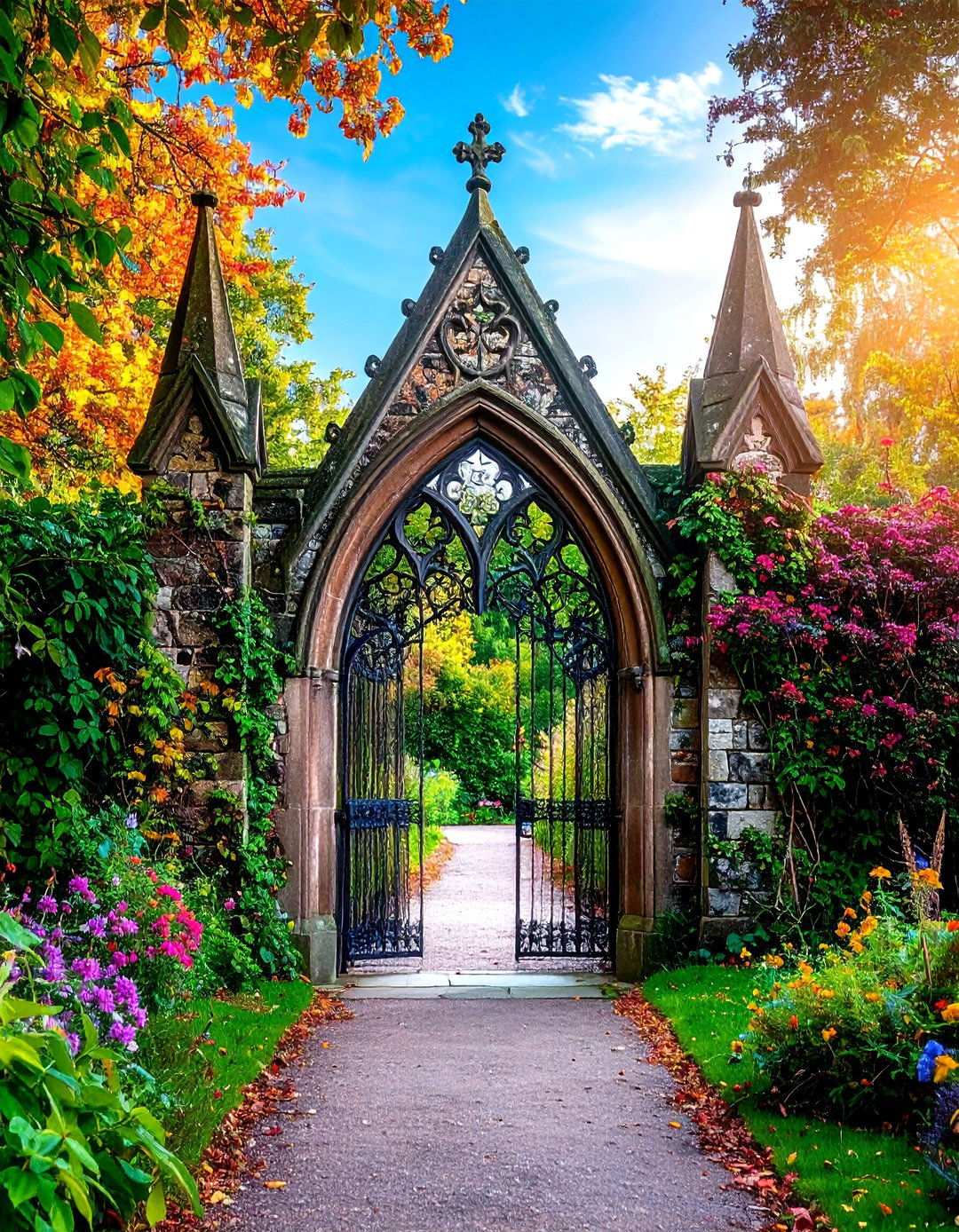 Gothic Revival Pointed Arch Gates - 24 Metal Garden Gate Ideas