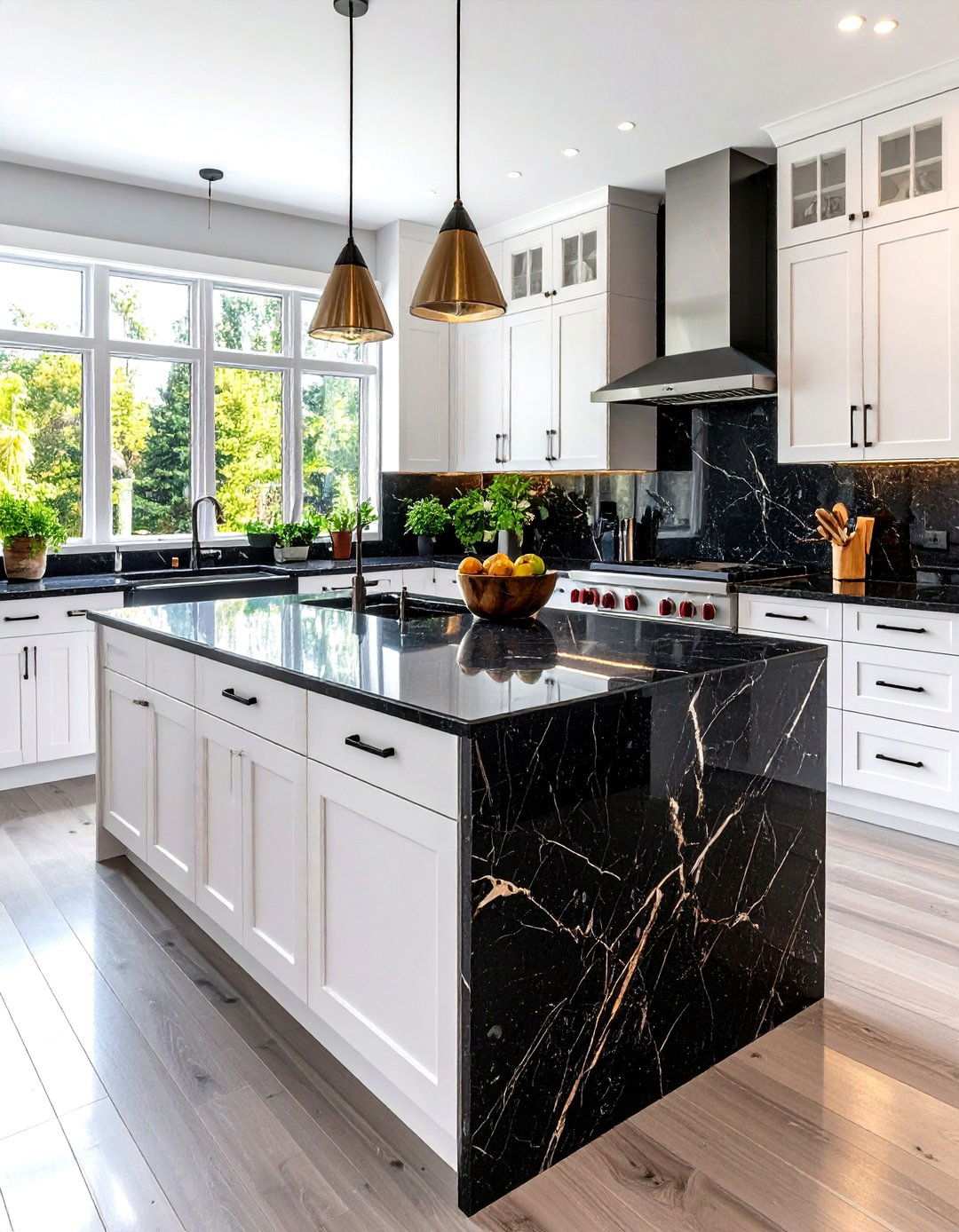 Granite Countertop Natural Beauty - 24 Kitchen With White Cabinets and Black Countertops Ideas
