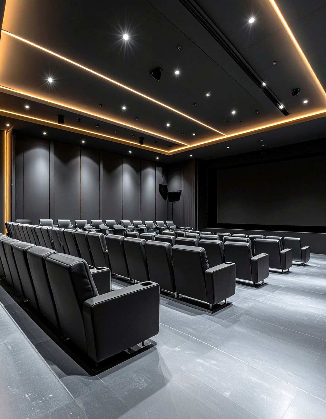 Graphite Gray Sleek Modernity - 24 Home Theater Paint Colors