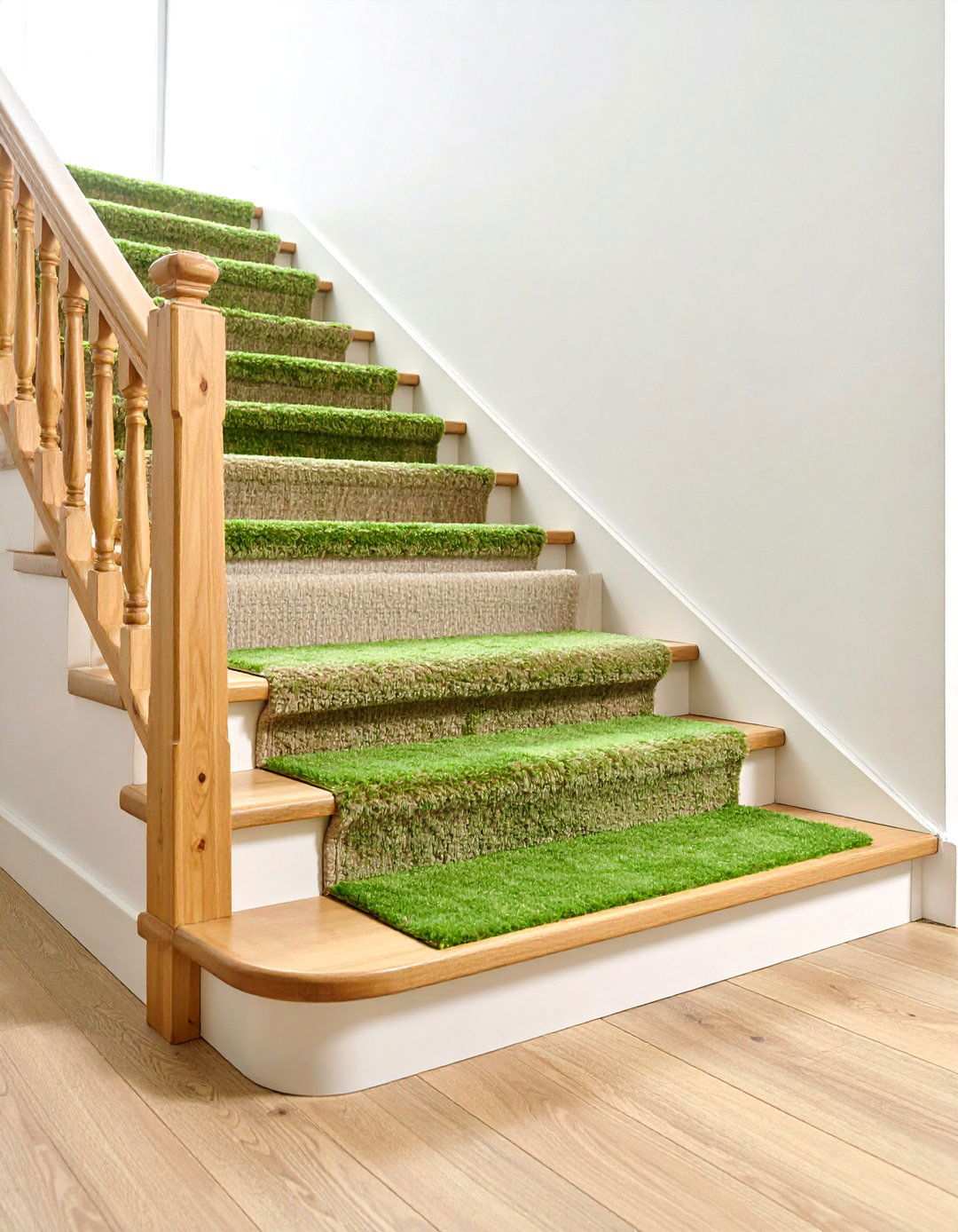 Grasscloth Texture Wallpaper - 24 Stair Riser Ideas