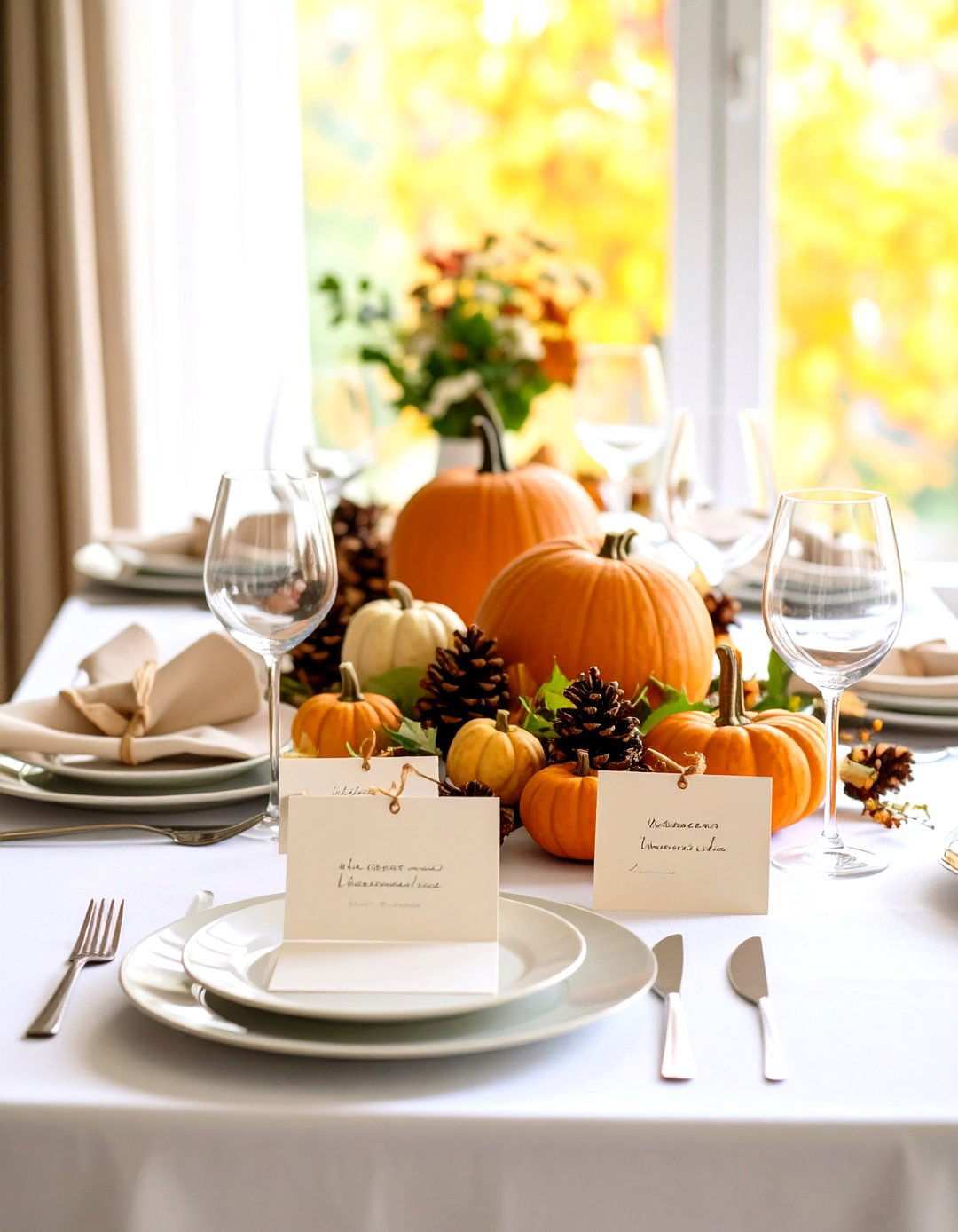 Grateful Message Place Cards - 24 thanksgiving table decor ideas