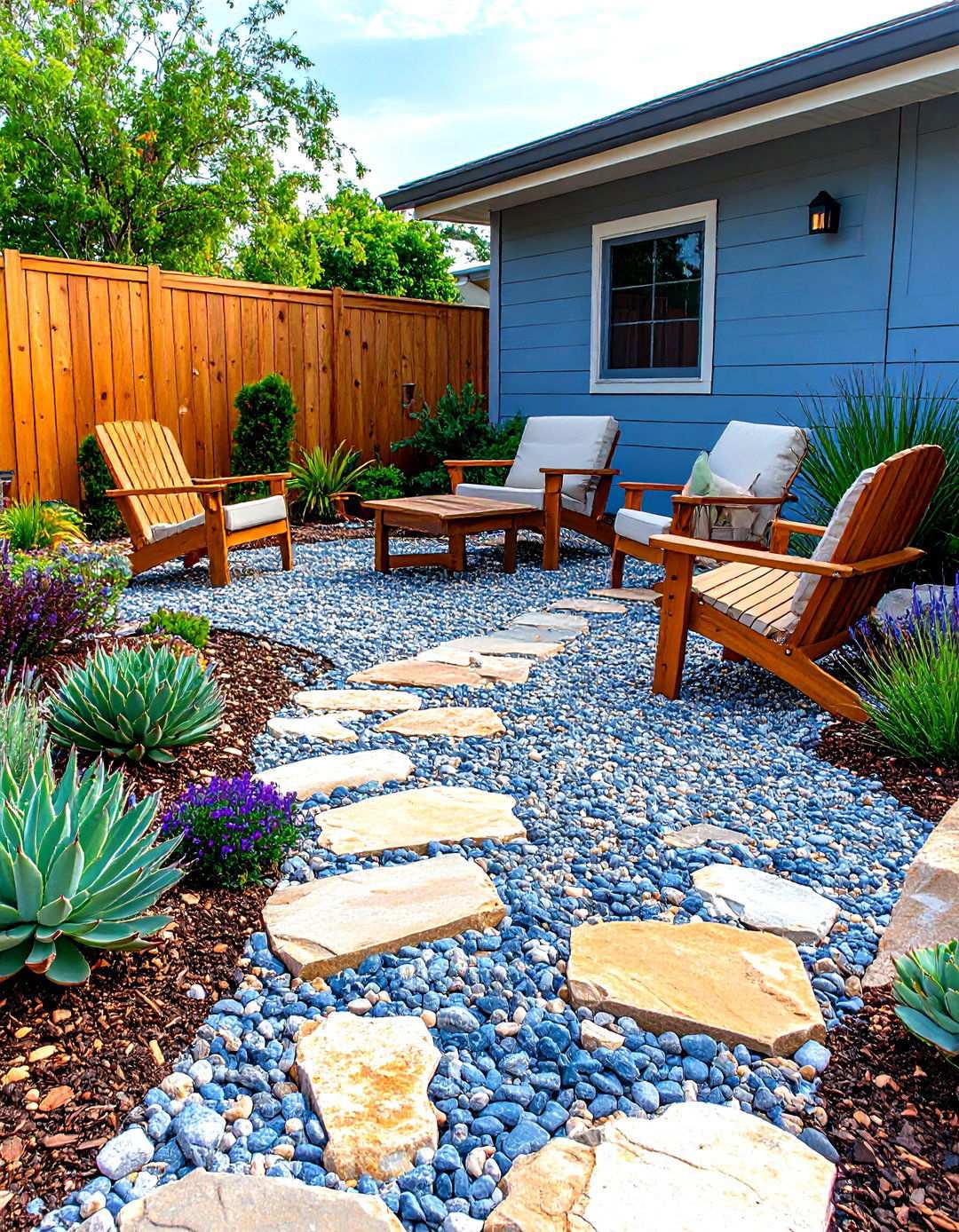 Gravel and Stone Patio - 24 Small Backyard Patio Ideas