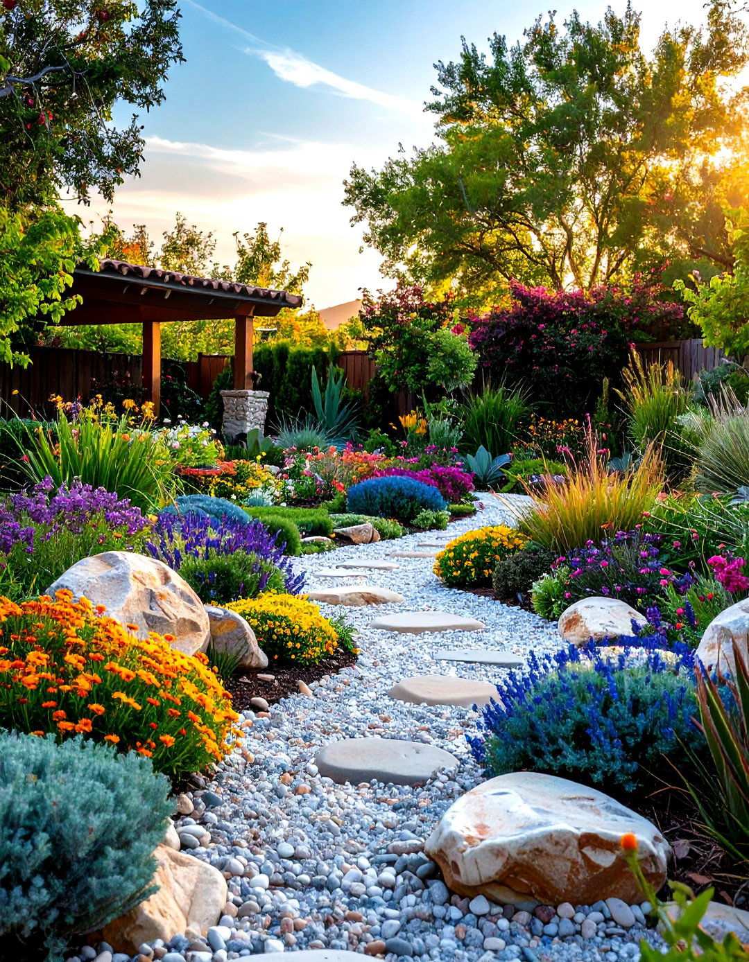 Gravel Garden Mediterranean Xeriscape - 24 Hardscape Ideas