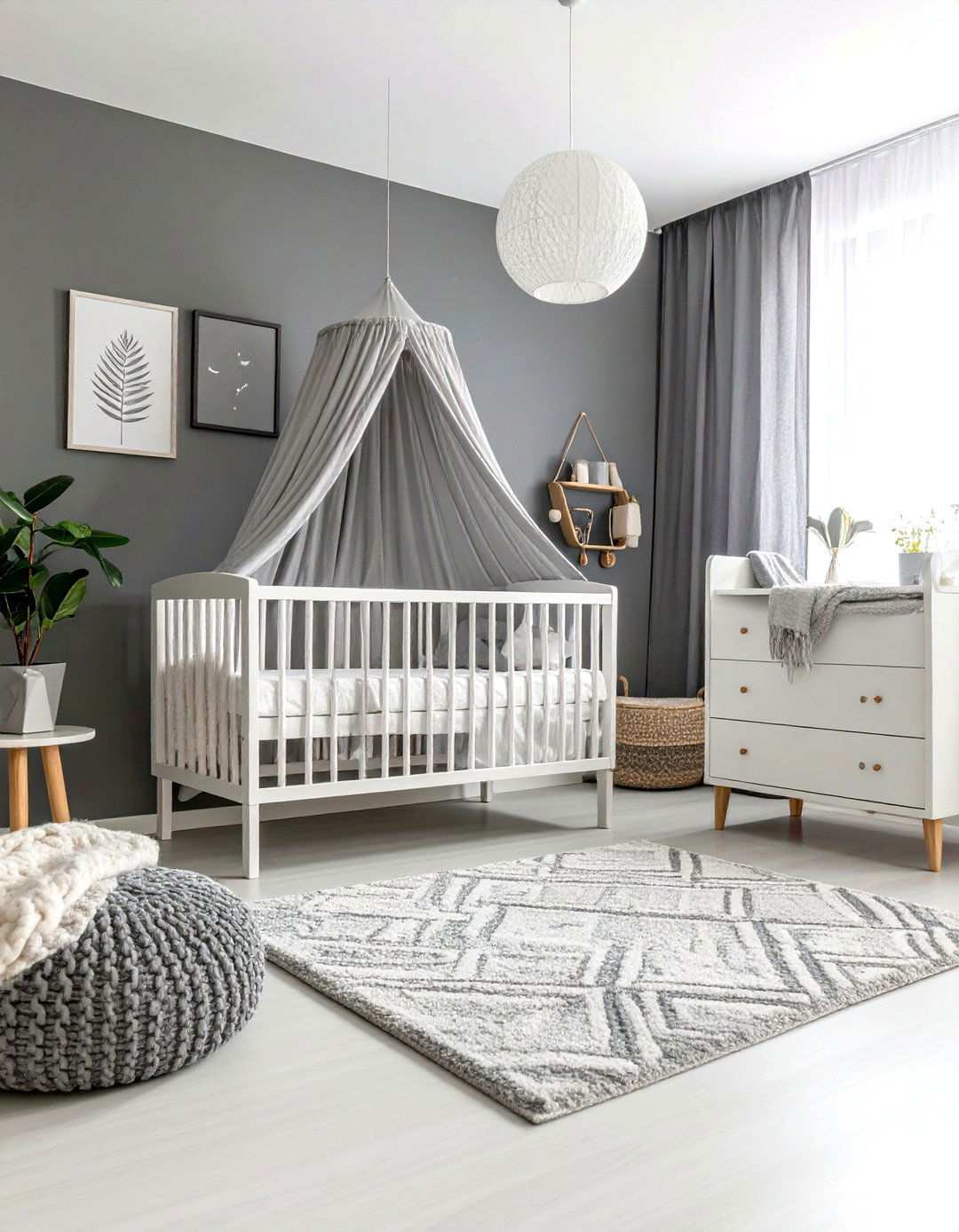 Gray and White Modern Nursery - 24 Neutral Nursery Ideas