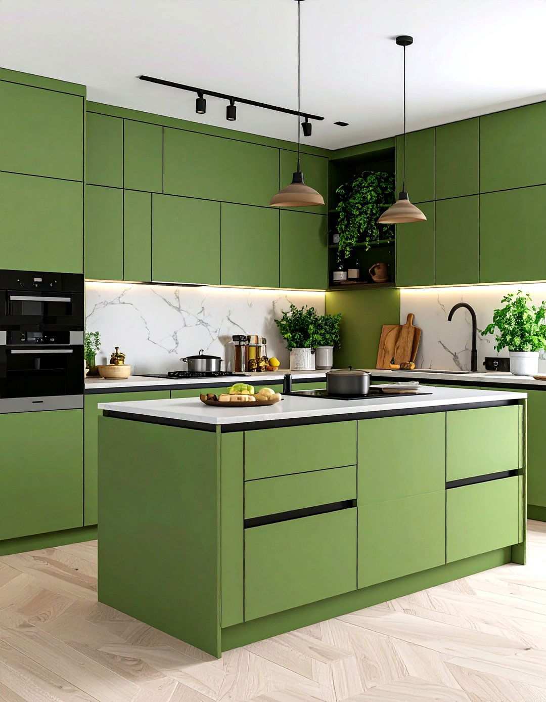 Gray Green Cabinets with Black Appliances - 24 What Color Cabinets Go With Black Appliances