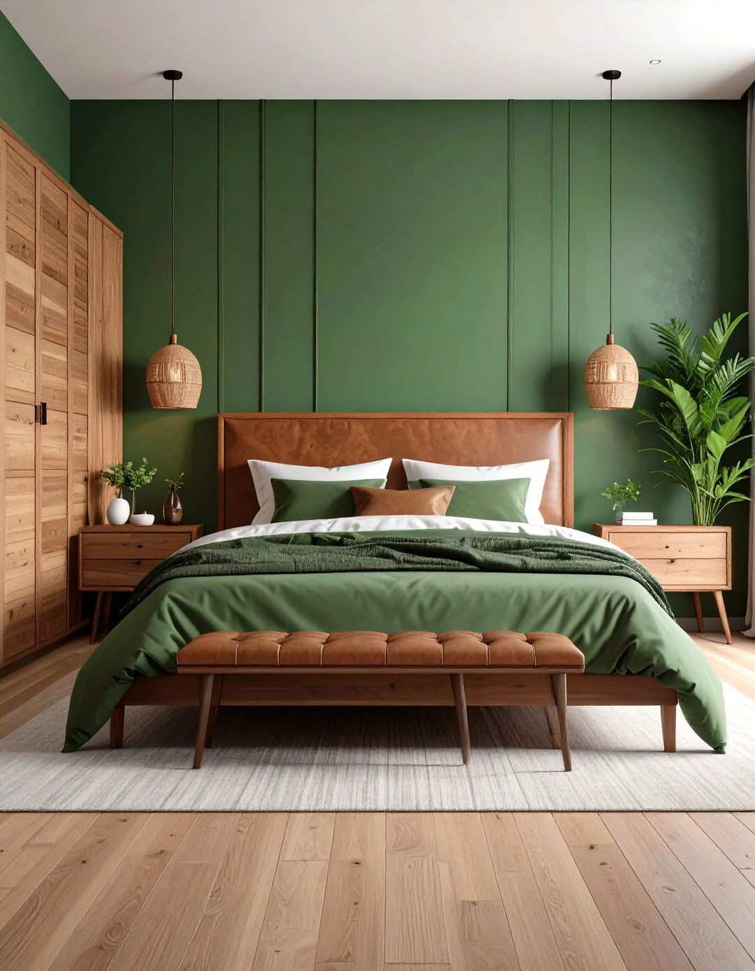 Green and Brown Nature Bedroom - 24 Men's Bedroom Ideas