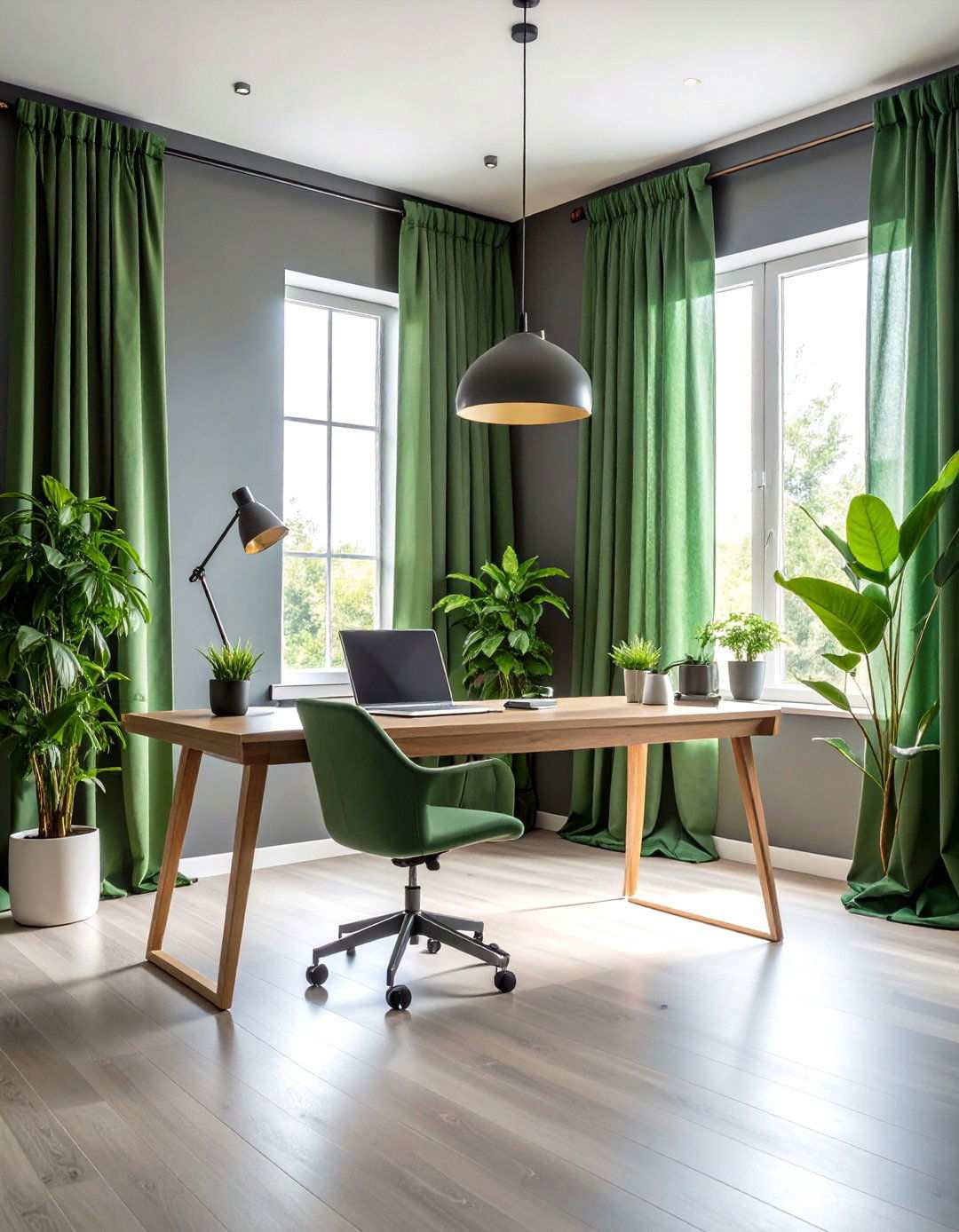 Green Curtains for Natural Harmony - 24 What Color Curtains Go With Gray Walls