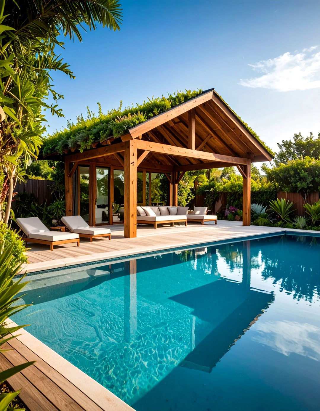 Green Living Roof Pool Gazebo - 24 Pool Gazebo Ideas
